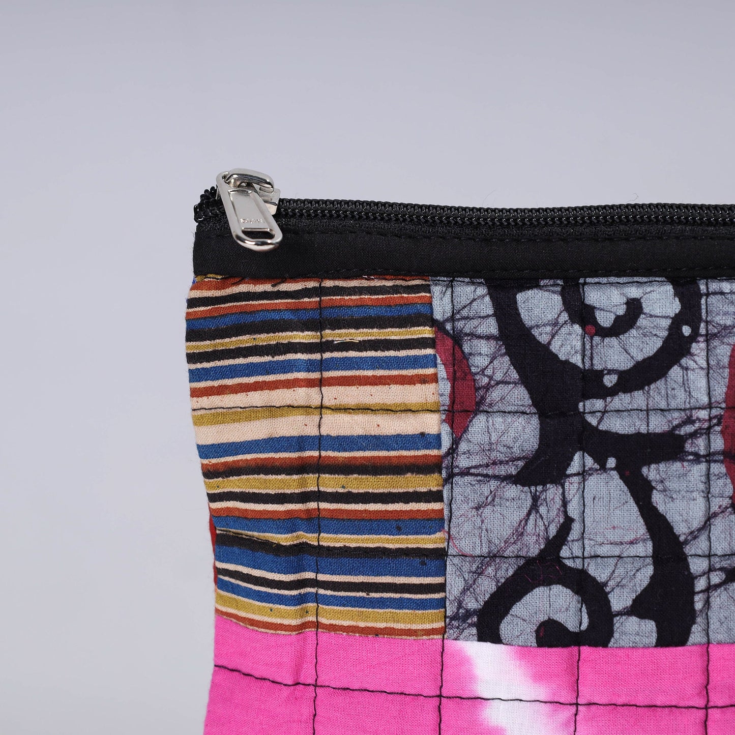 Handmade Cotton Fabric Quilted Patchwork Utility Pouch