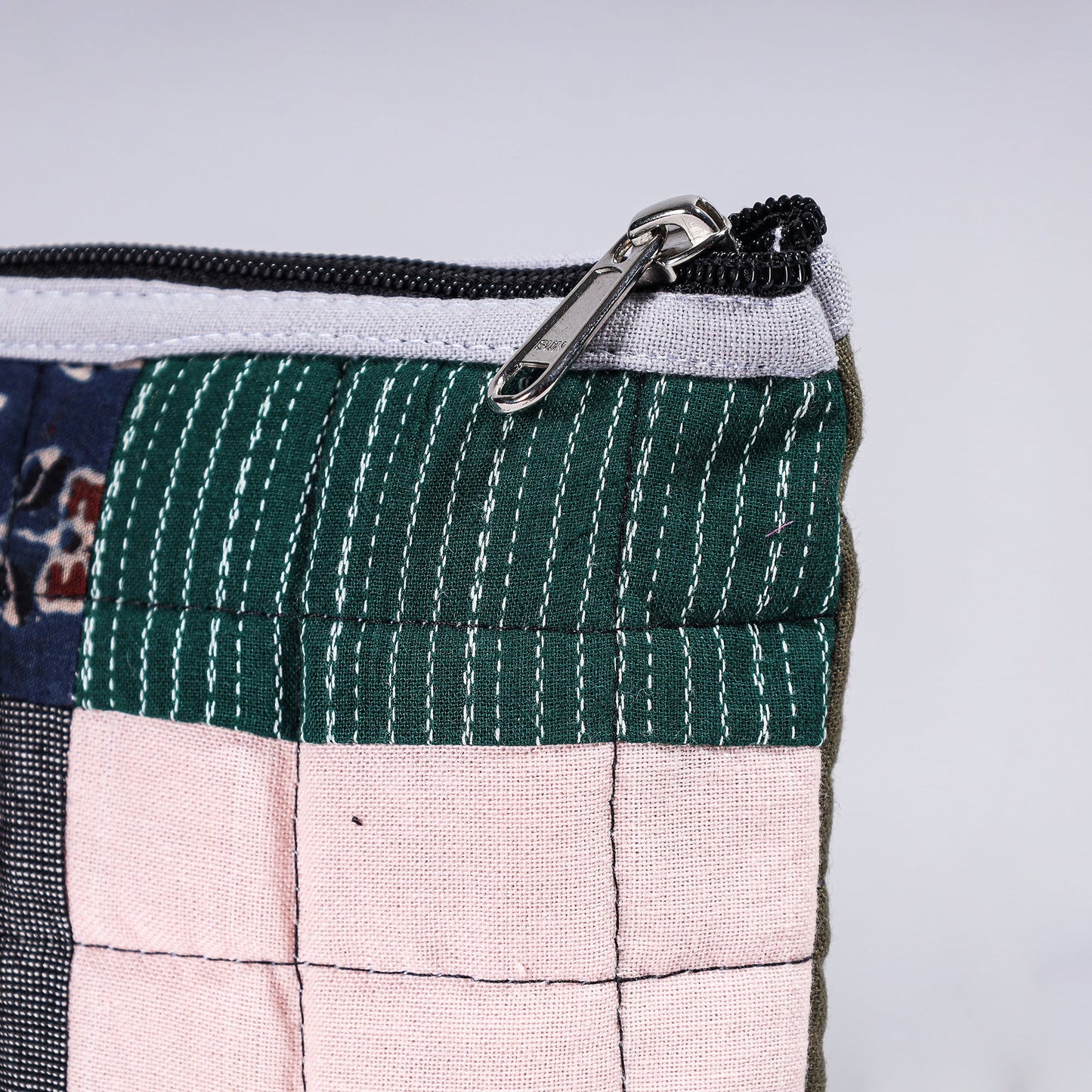 Handmade Cotton Fabric Quilted Patchwork Utility Pouch