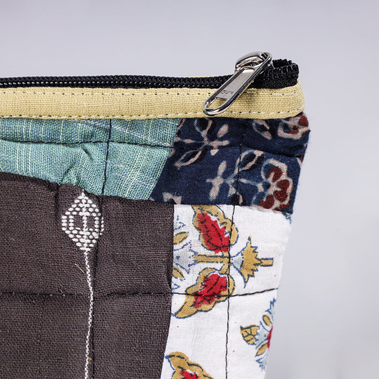 Handmade Cotton Fabric Quilted Patchwork Utility Pouch