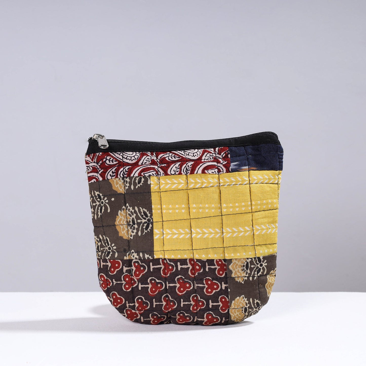 Handmade Cotton Fabric Quilted Patchwork Utility Pouch