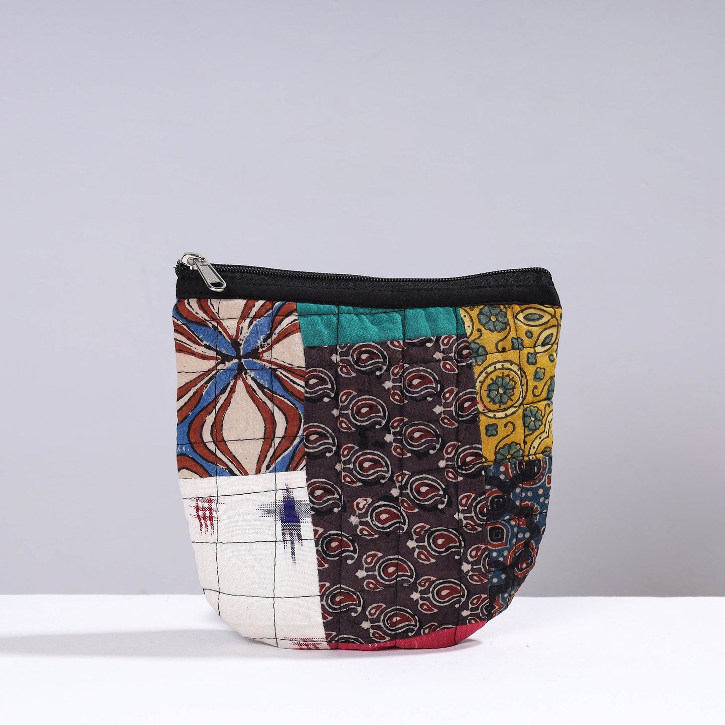 Handmade Cotton Fabric Quilted Patchwork Utility Pouch