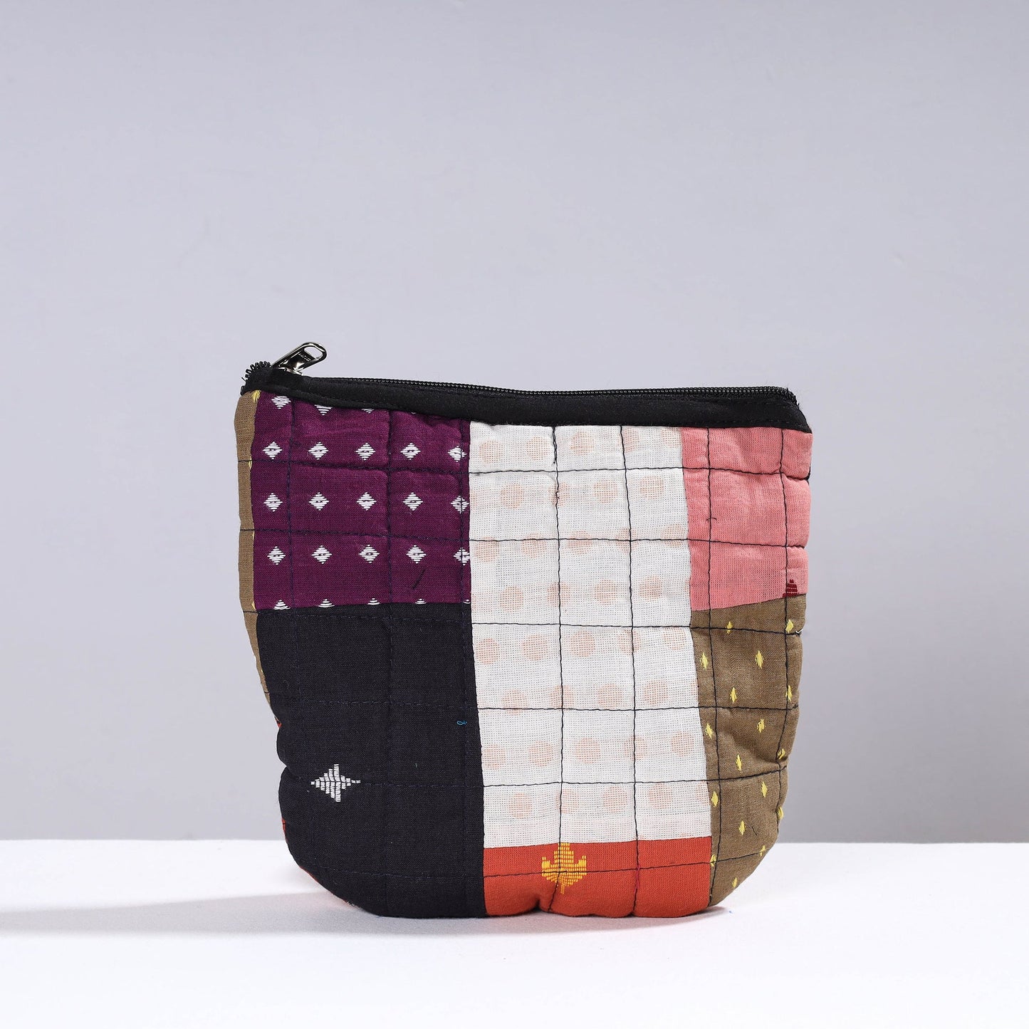 Handmade Cotton Fabric Quilted Patchwork Utility Pouch