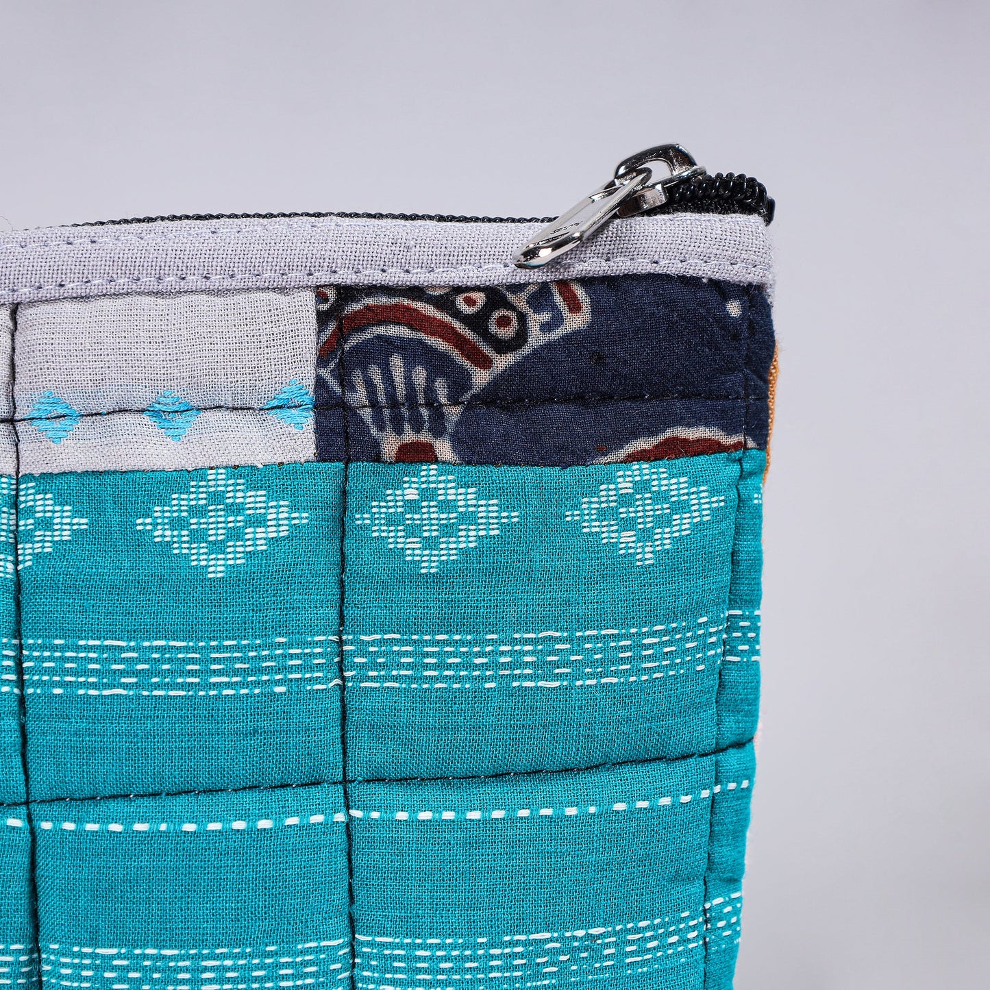 Handmade Cotton Fabric Quilted Patchwork Utility Pouch