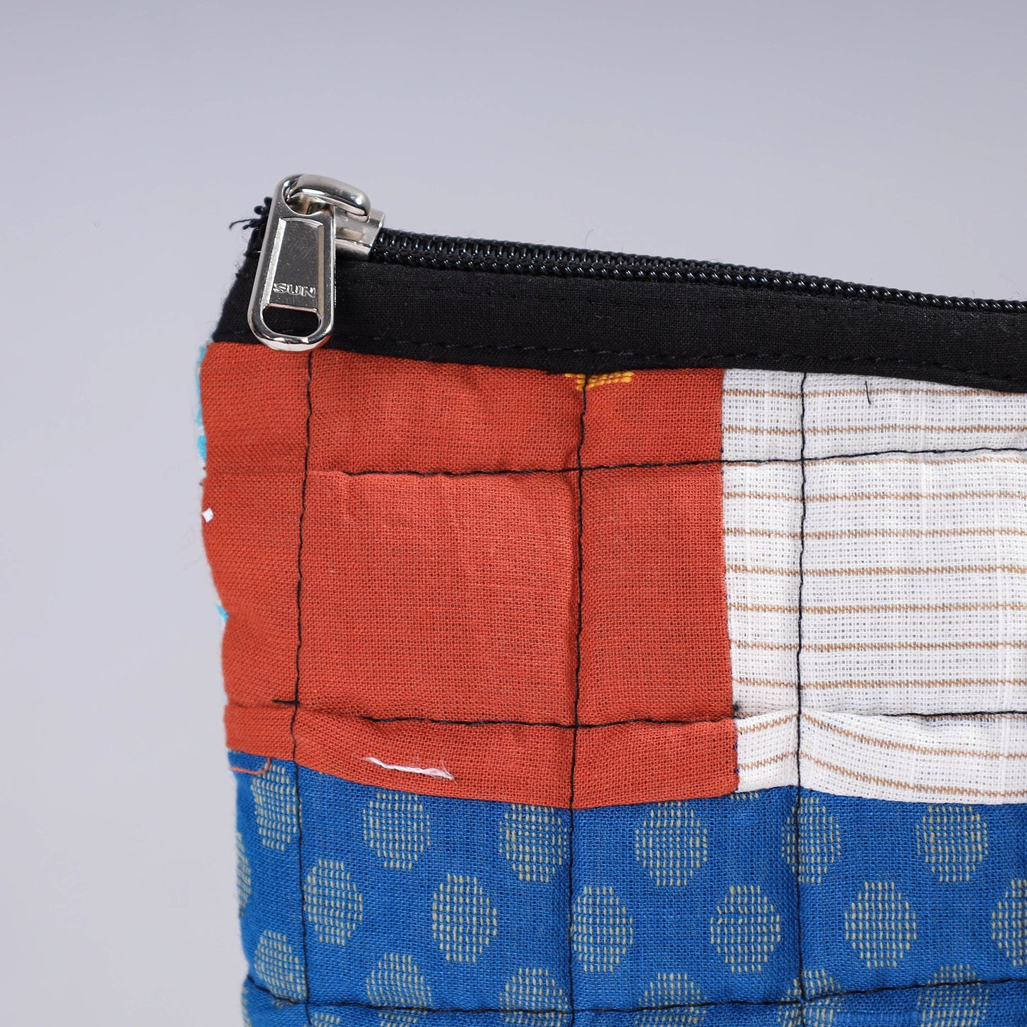 Handmade Cotton Fabric Quilted Patchwork Utility Pouch
