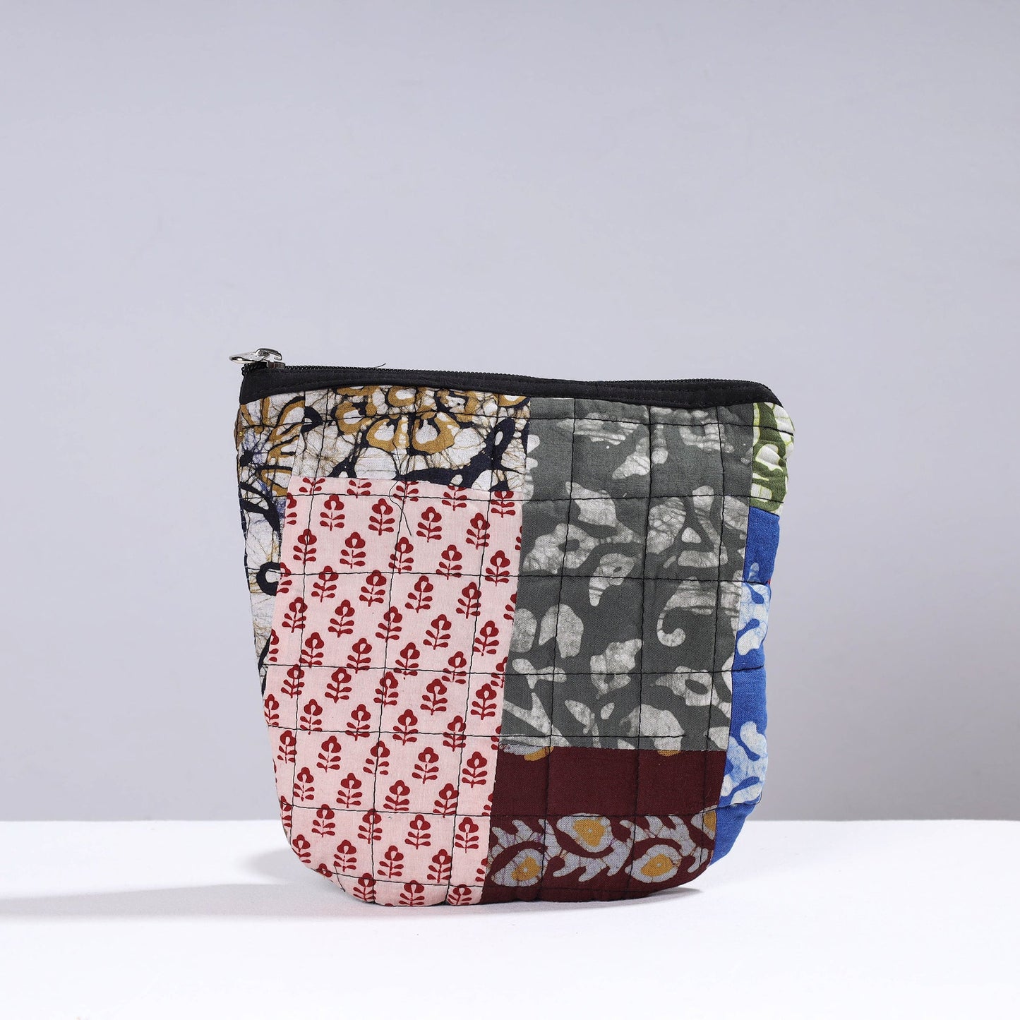 Handmade Cotton Fabric Quilted Patchwork Utility Pouch