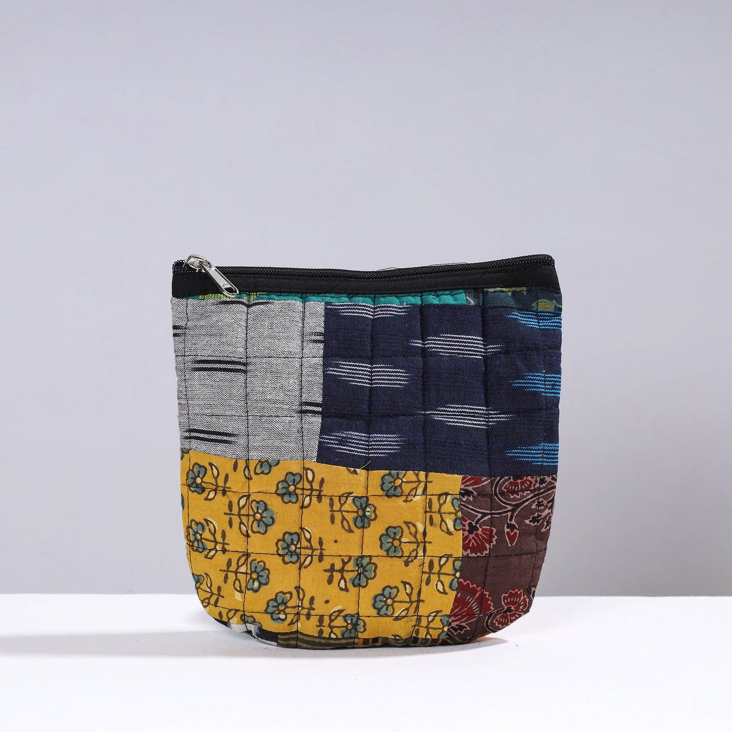 Handmade Cotton Fabric Quilted Patchwork Utility Pouch