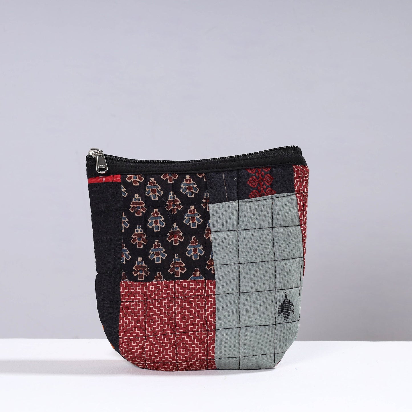 Handmade Cotton Fabric Quilted Patchwork Utility Pouch
