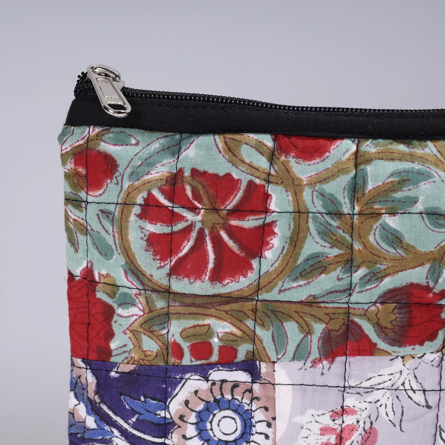 Handmade Cotton Fabric Quilted Patchwork Utility Pouch