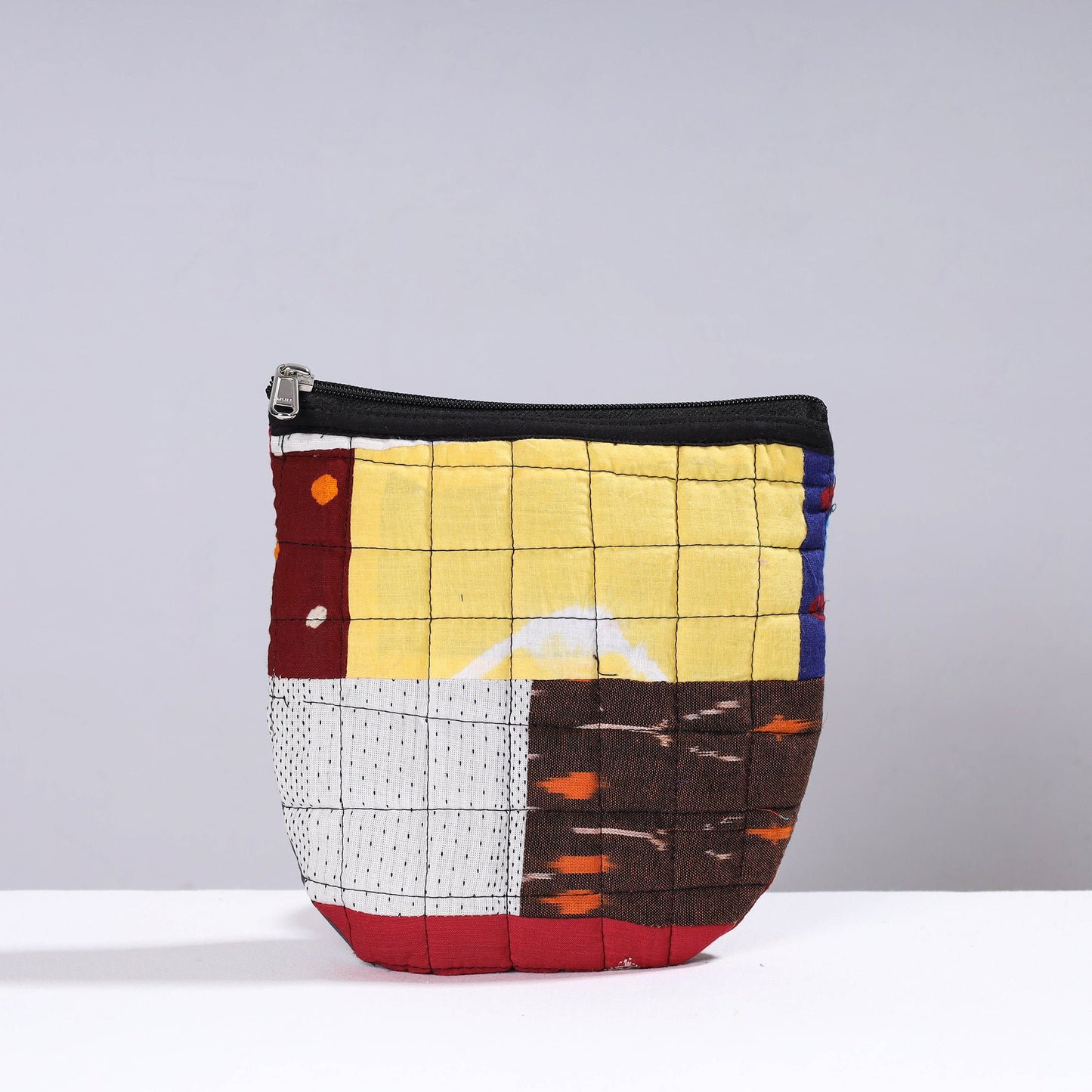 Handmade Cotton Fabric Quilted Patchwork Utility Pouch