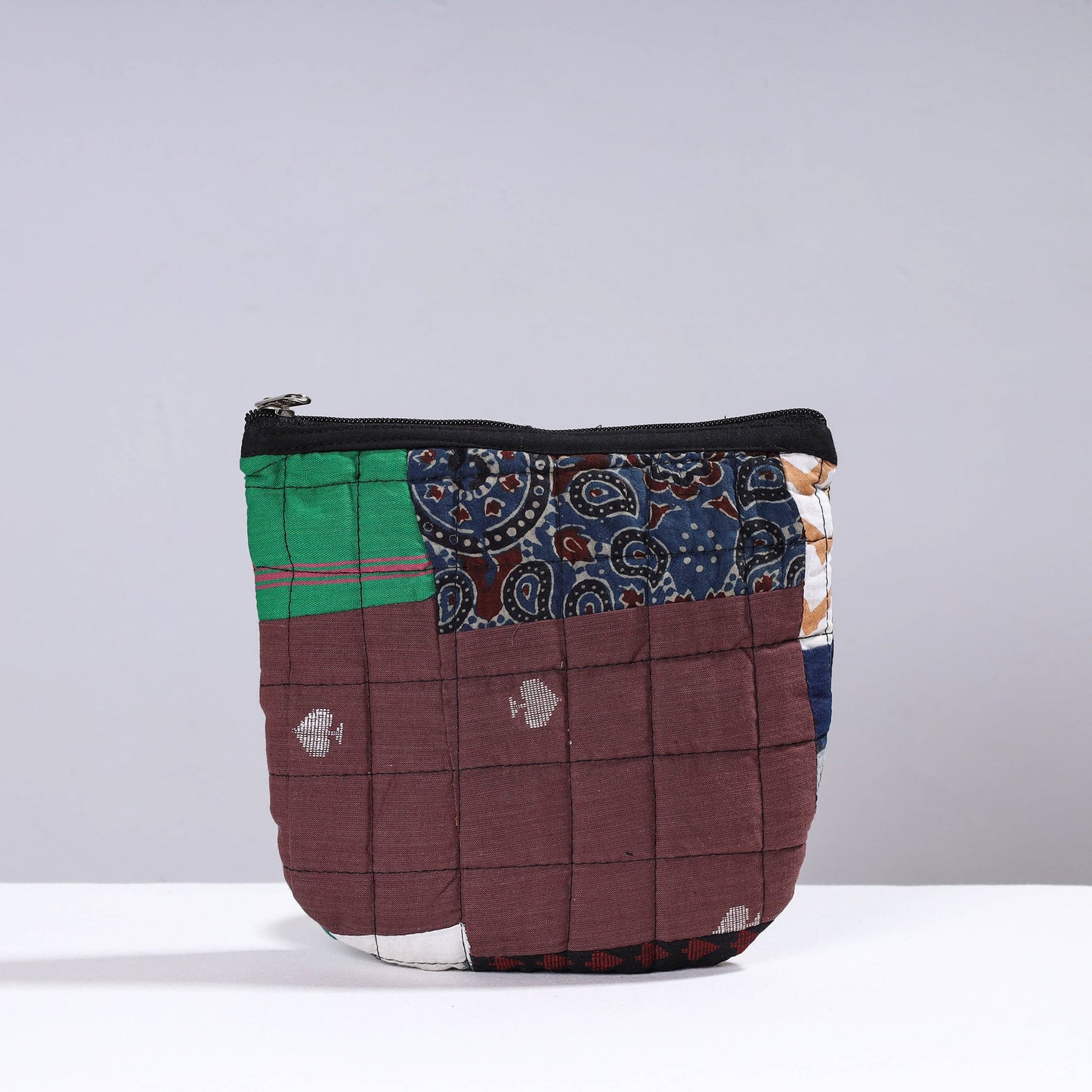 Handmade Cotton Fabric Quilted Patchwork Utility Pouch