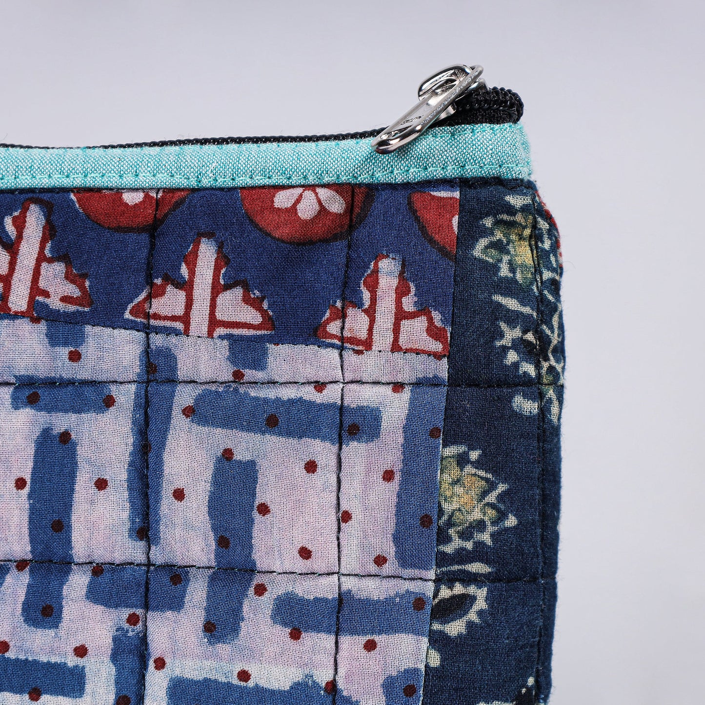 Handmade Cotton Fabric Quilted Patchwork Utility Pouch