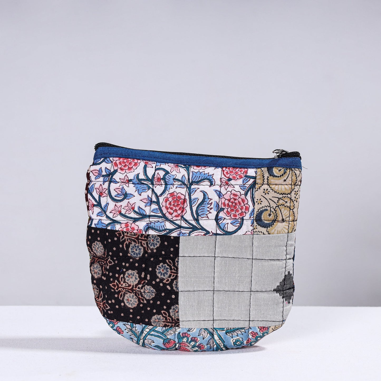 Handmade Cotton Fabric Quilted Patchwork Utility Pouch