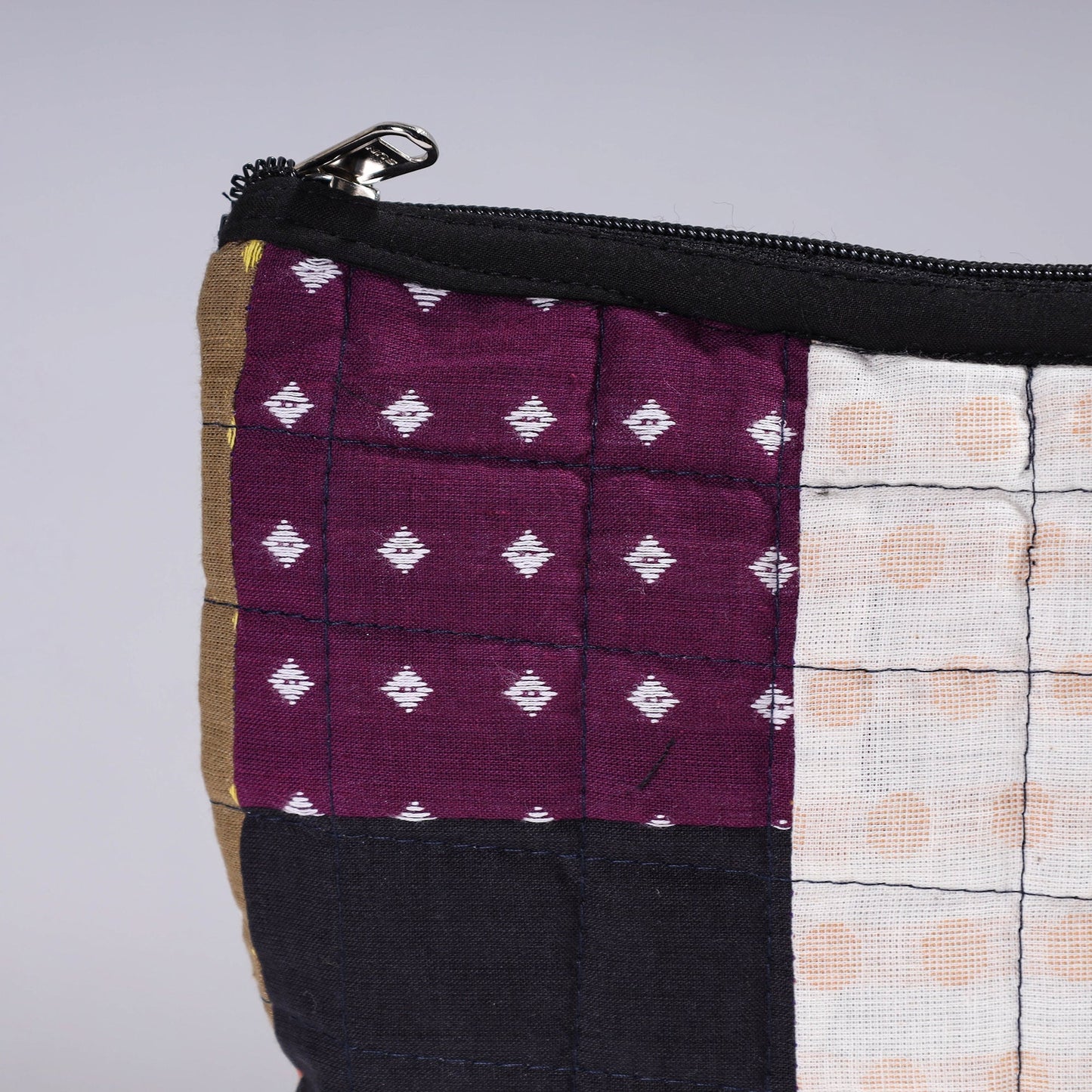 Handmade Cotton Fabric Quilted Patchwork Utility Pouch