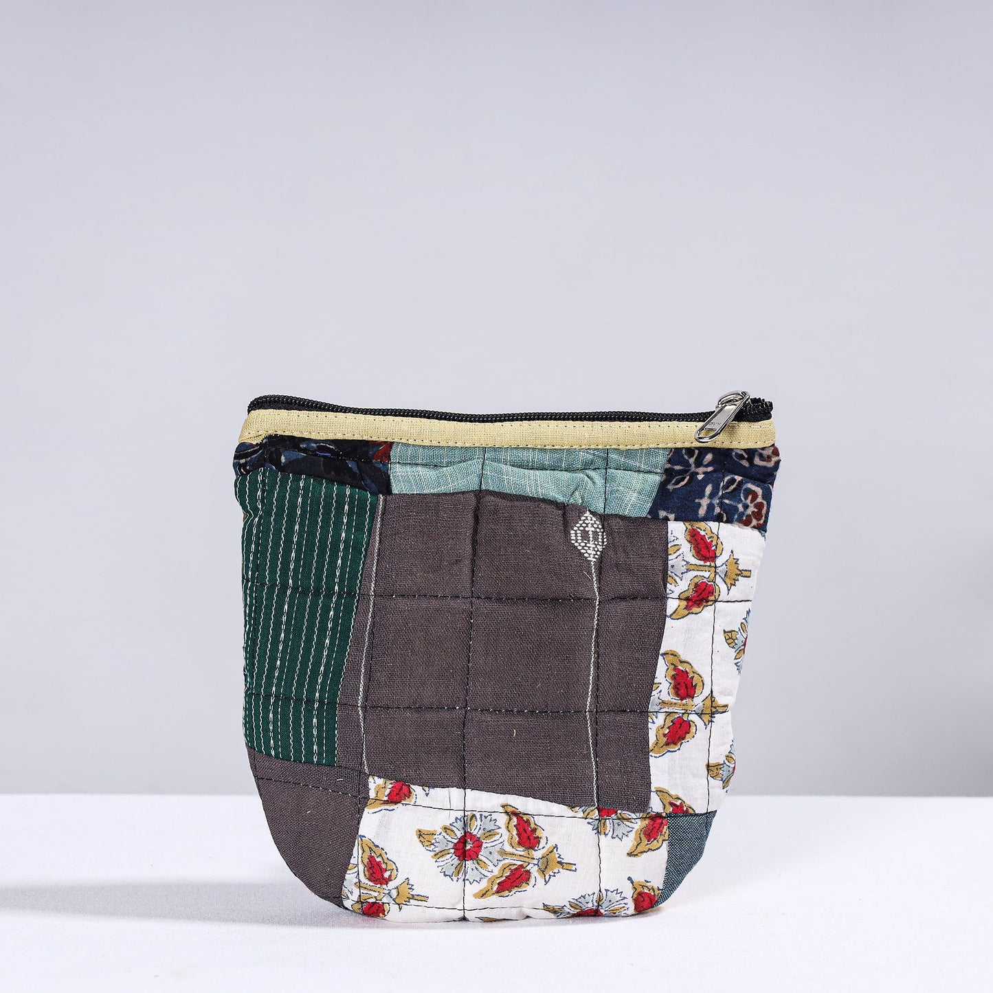 Handmade Cotton Fabric Quilted Patchwork Utility Pouch
