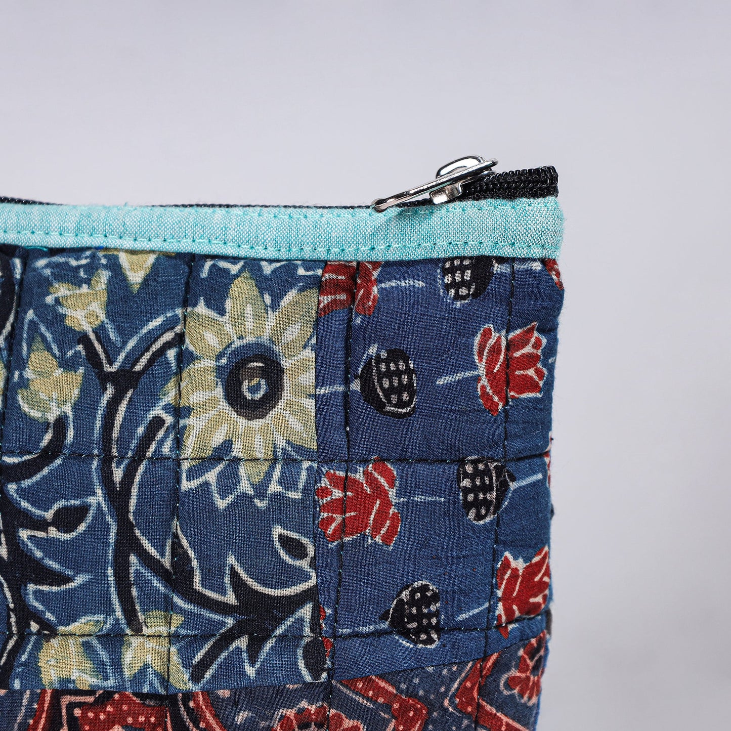 Handmade Cotton Fabric Quilted Patchwork Utility Pouch