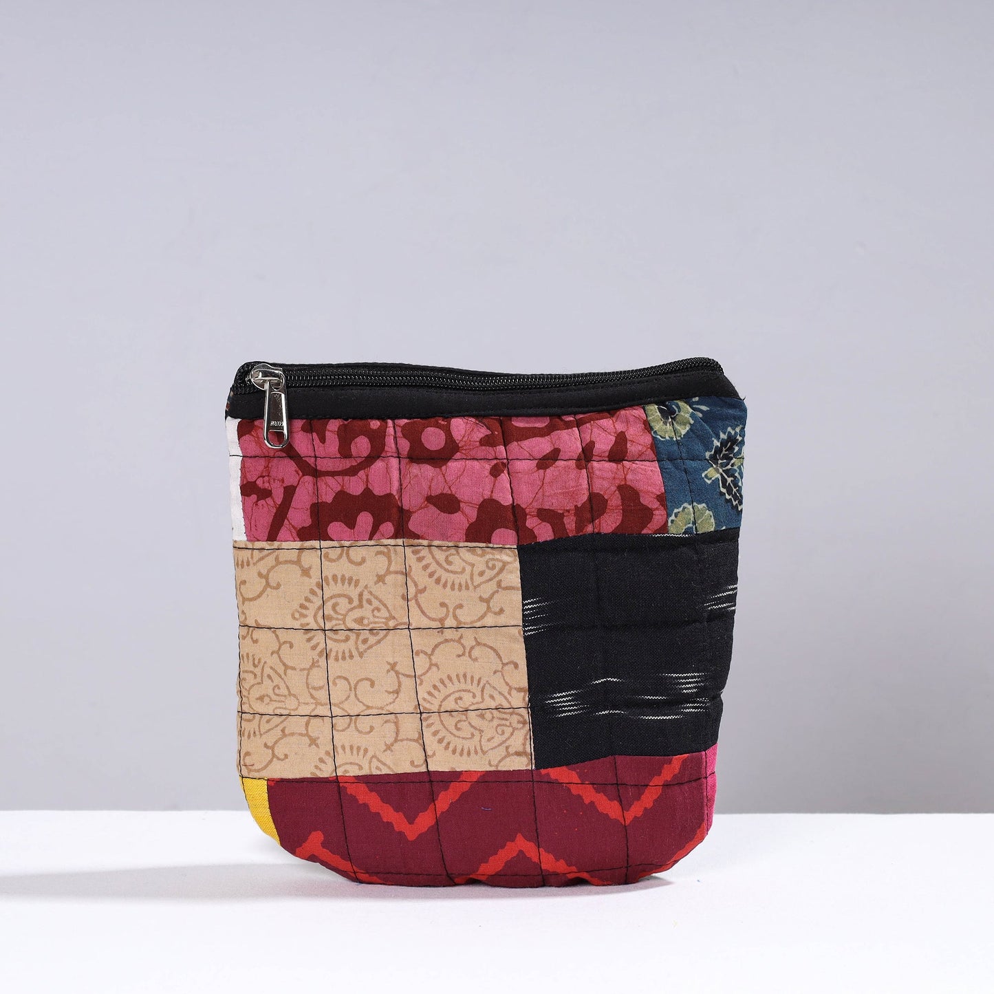 Handmade Cotton Fabric Quilted Patchwork Utility Pouch