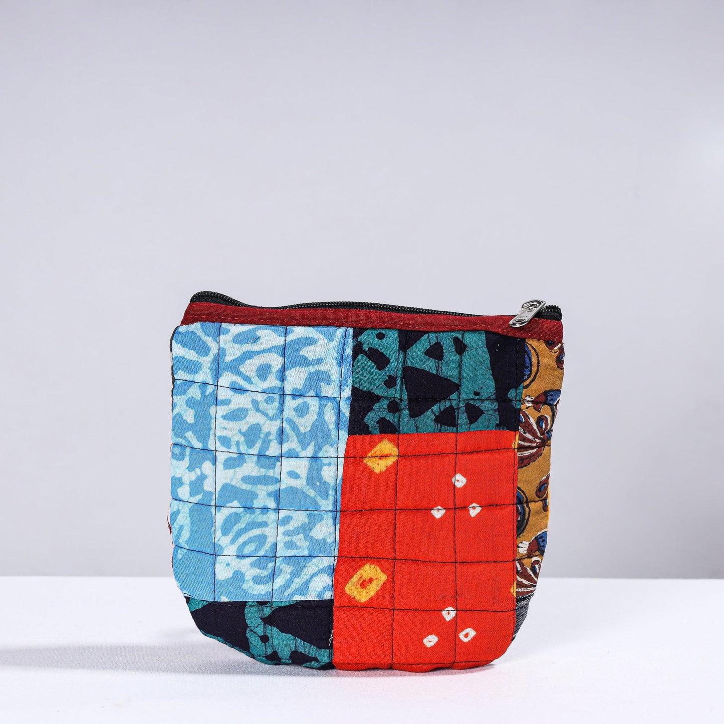 Handmade Cotton Fabric Quilted Patchwork Utility Pouch