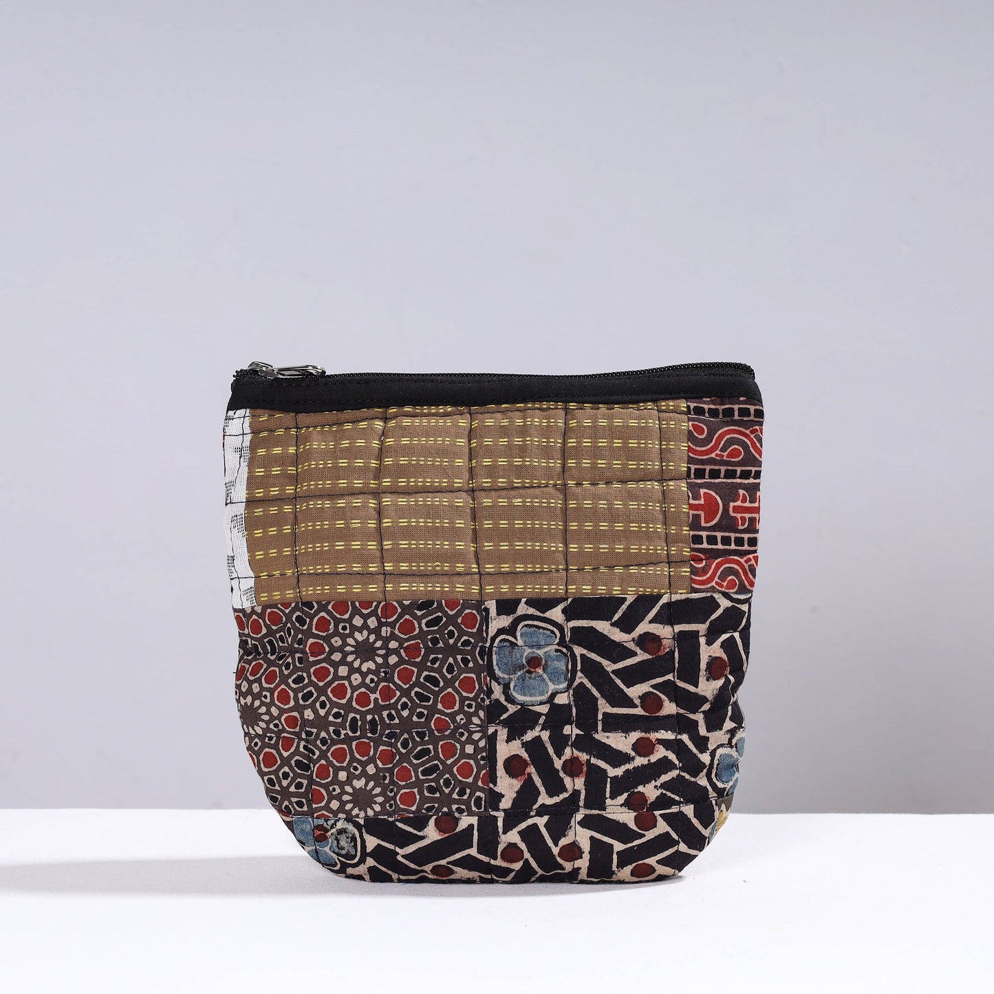 Handmade Cotton Fabric Quilted Patchwork Utility Pouch