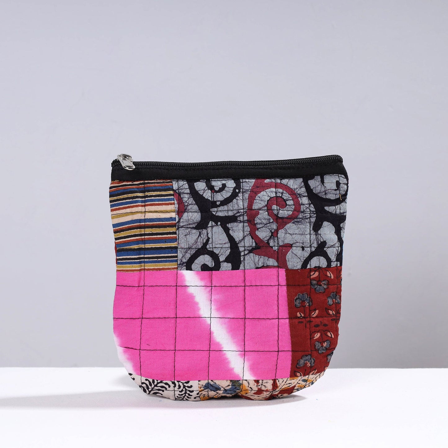 Handmade Cotton Fabric Quilted Patchwork Utility Pouch