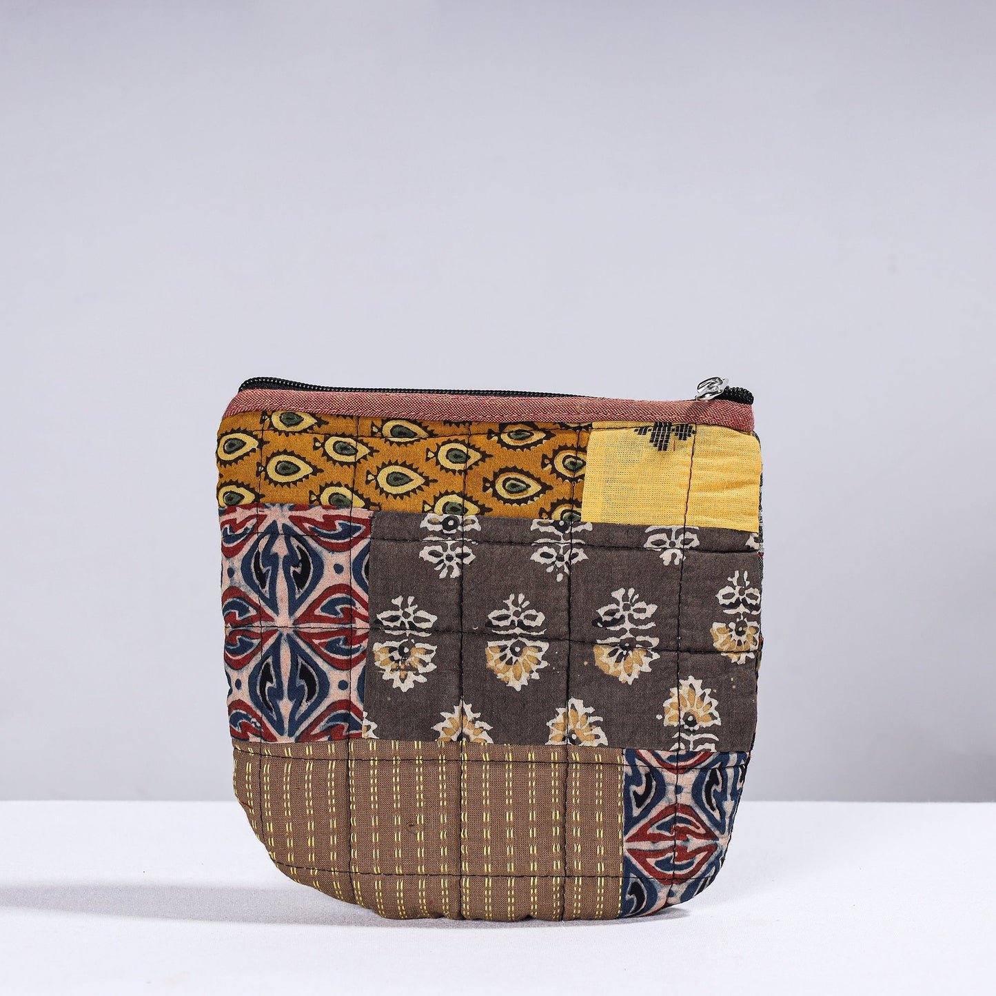 Handmade Cotton Fabric Quilted Patchwork Utility Pouch