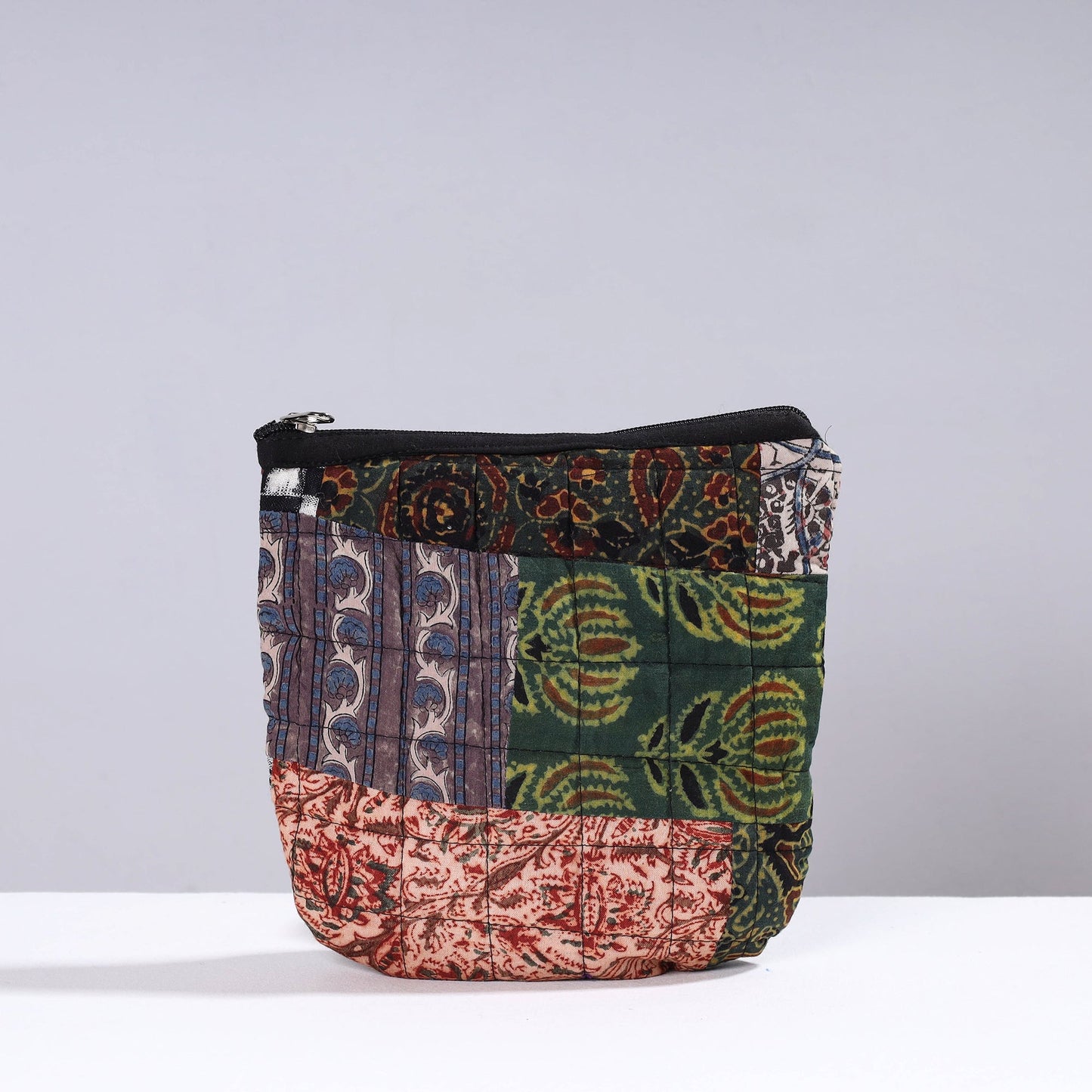 Handmade Cotton Fabric Quilted Patchwork Utility Pouch