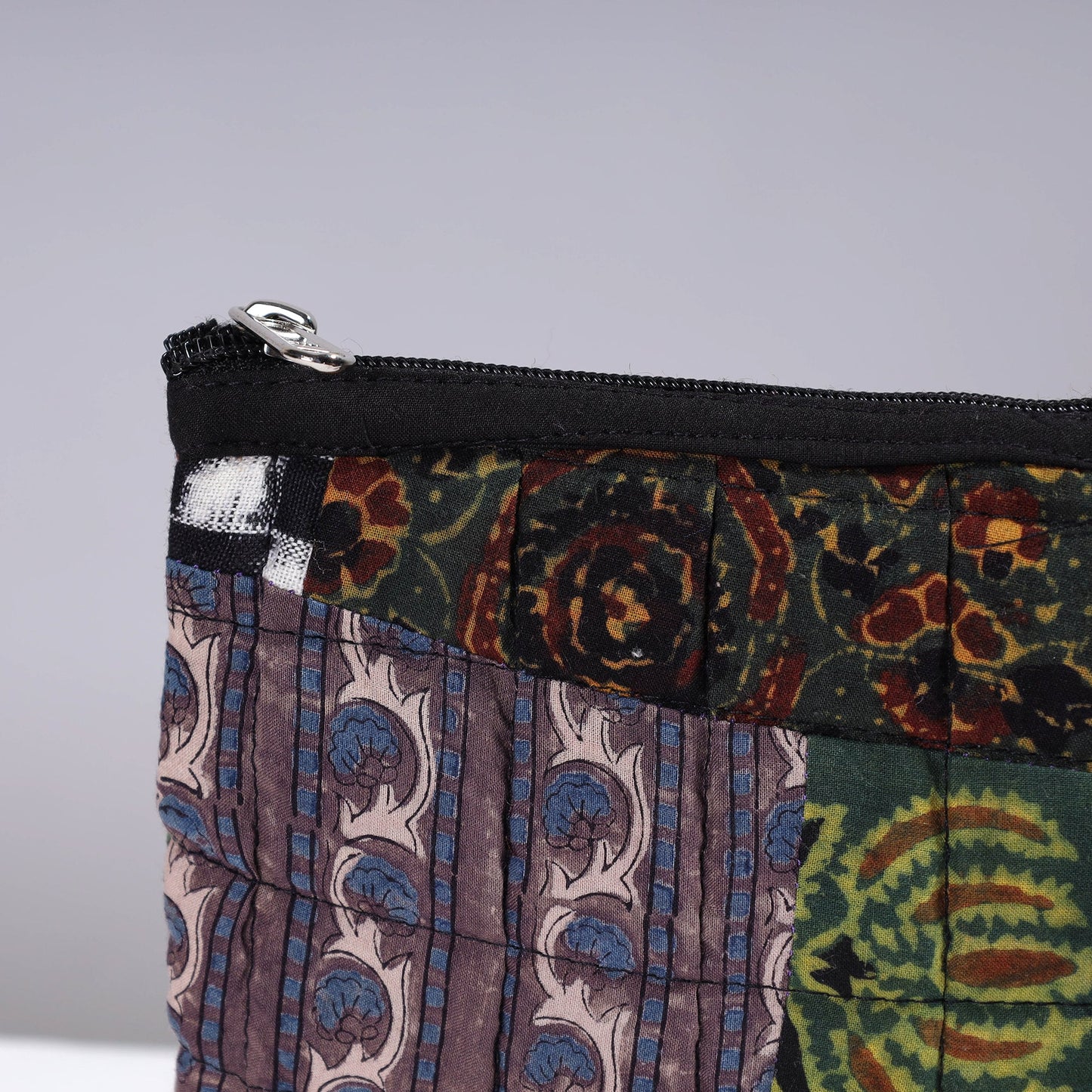 Handmade Cotton Fabric Quilted Patchwork Utility Pouch