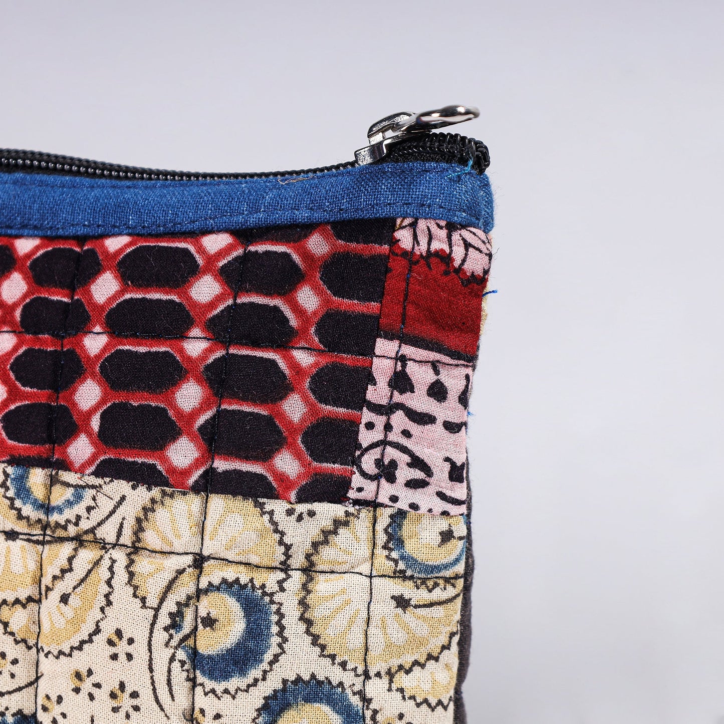Handmade Cotton Fabric Quilted Patchwork Utility Pouch