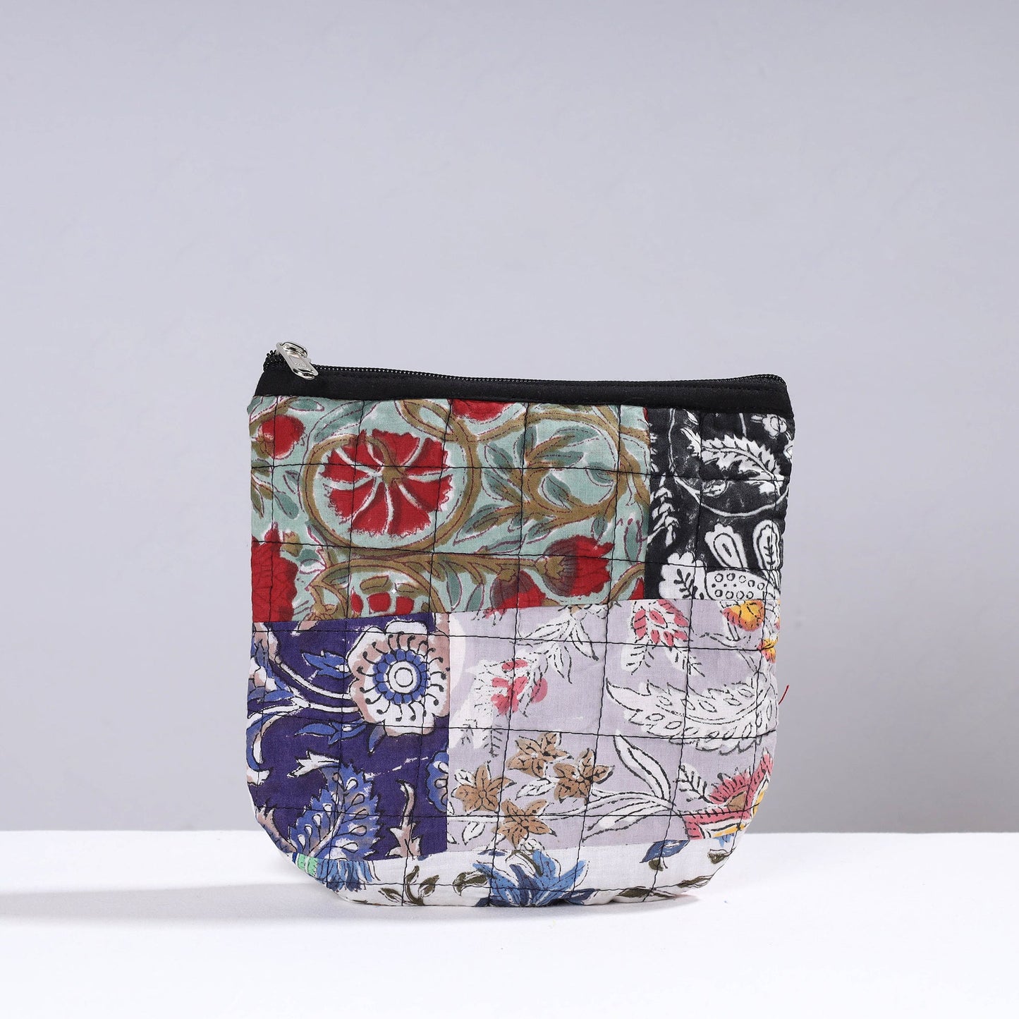 Handmade Cotton Fabric Quilted Patchwork Utility Pouch