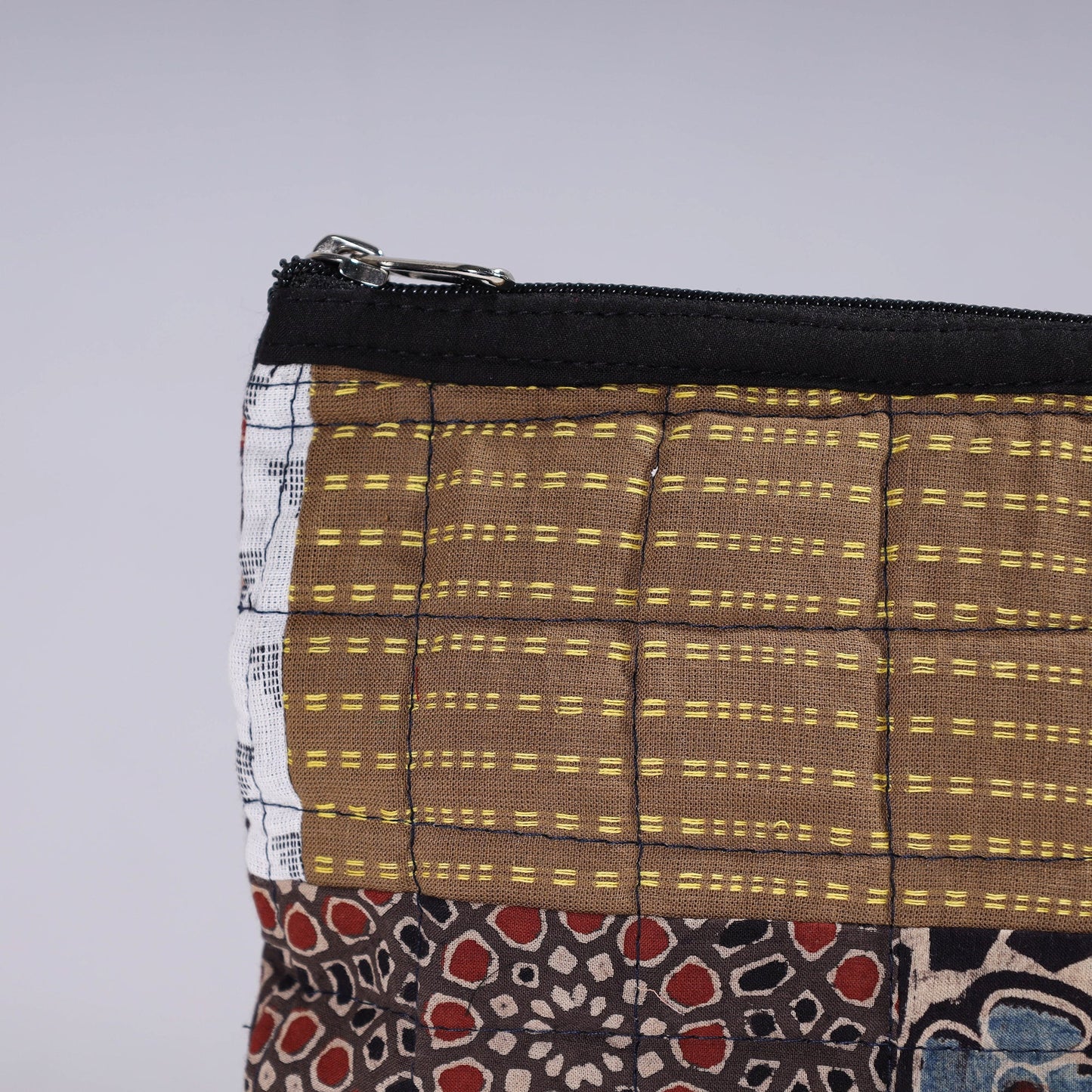 Handmade Cotton Fabric Quilted Patchwork Utility Pouch