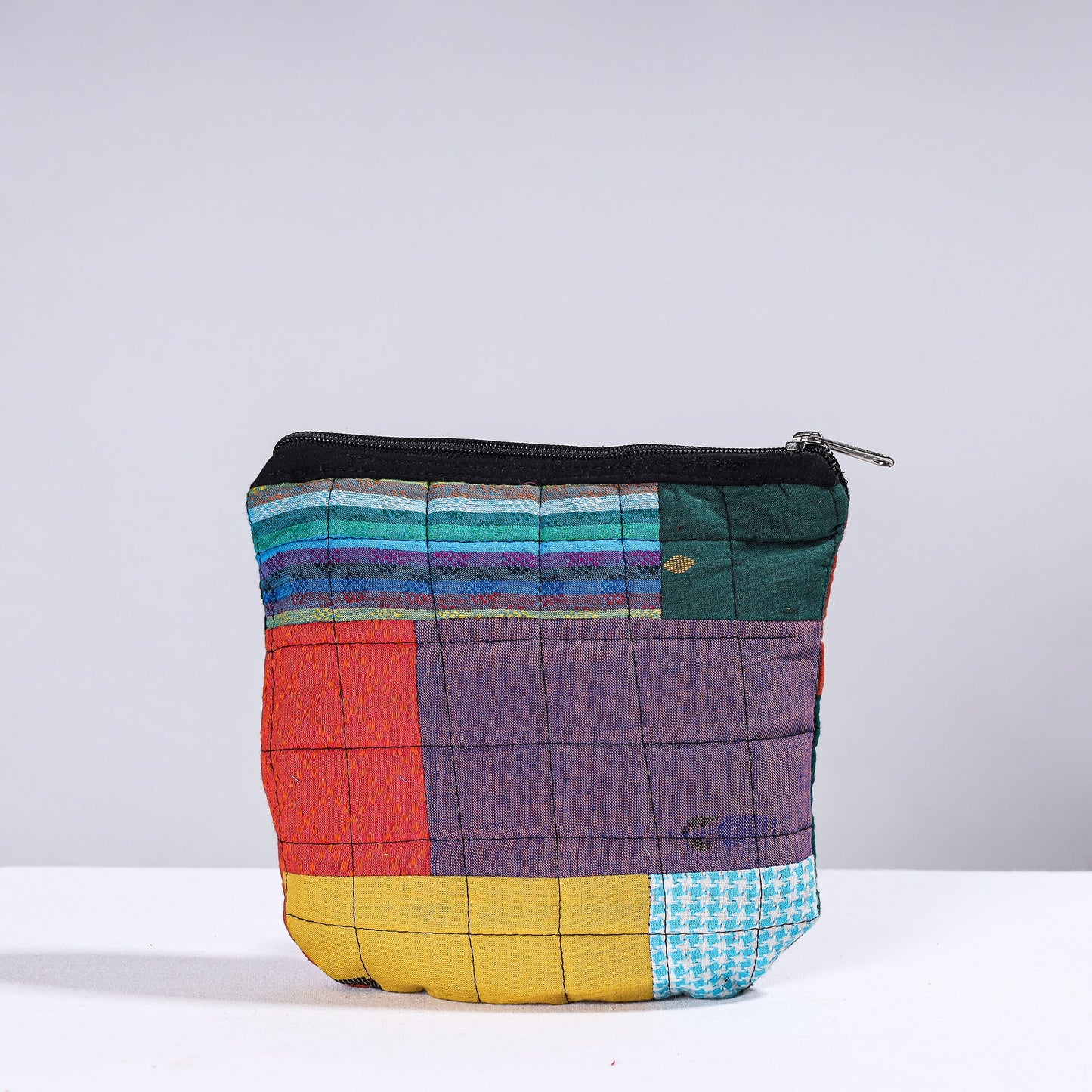Handmade Cotton Fabric Quilted Patchwork Utility Pouch