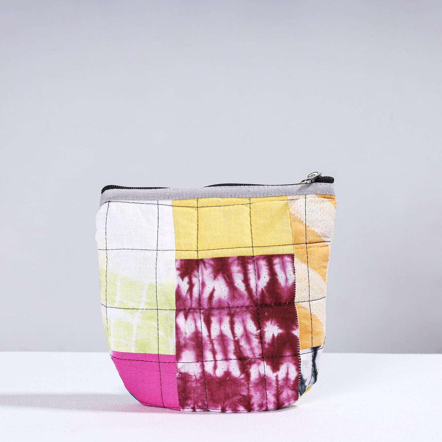 Handmade Cotton Fabric Quilted Patchwork Utility Pouch