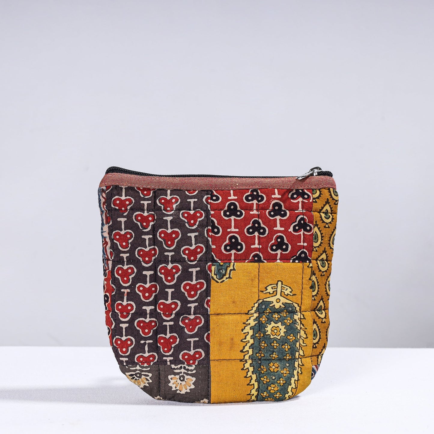 Handmade Cotton Fabric Quilted Patchwork Utility Pouch