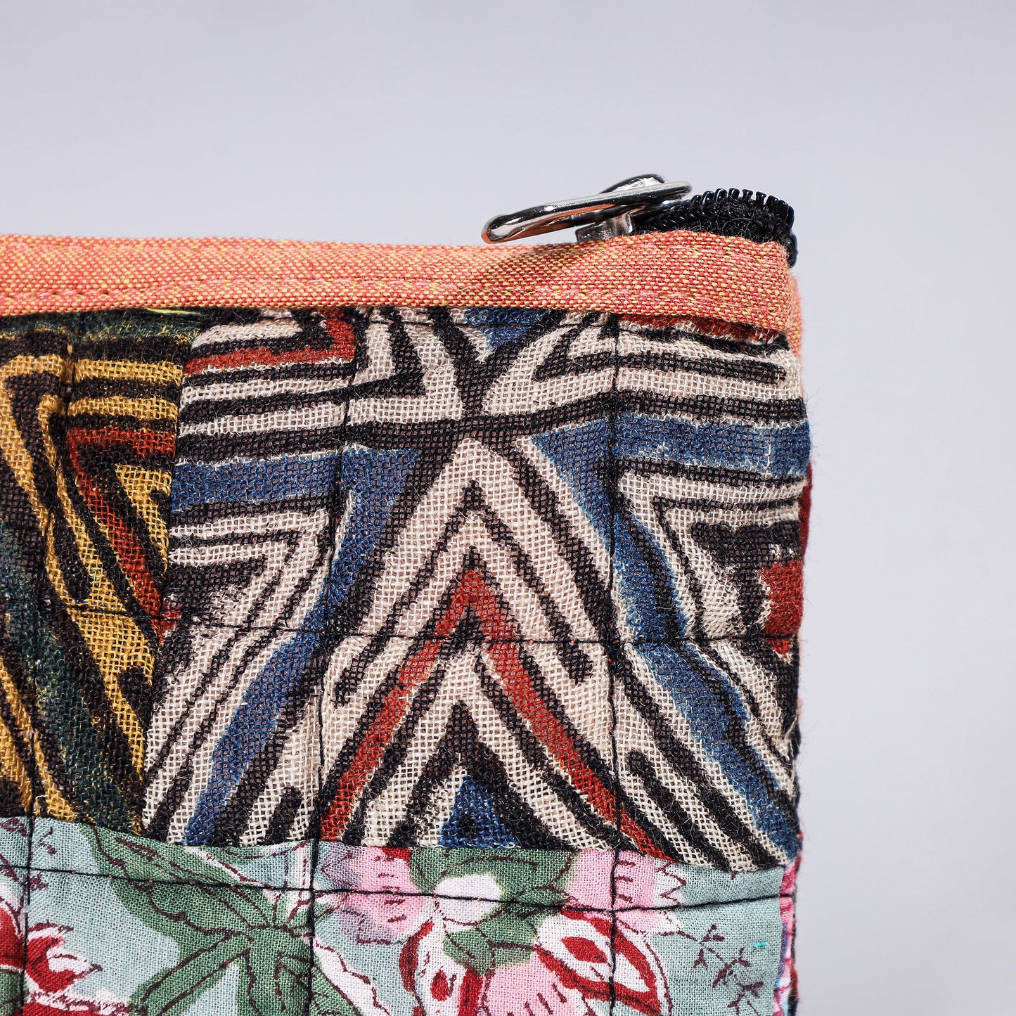 Handmade Cotton Fabric Quilted Patchwork Utility Pouch