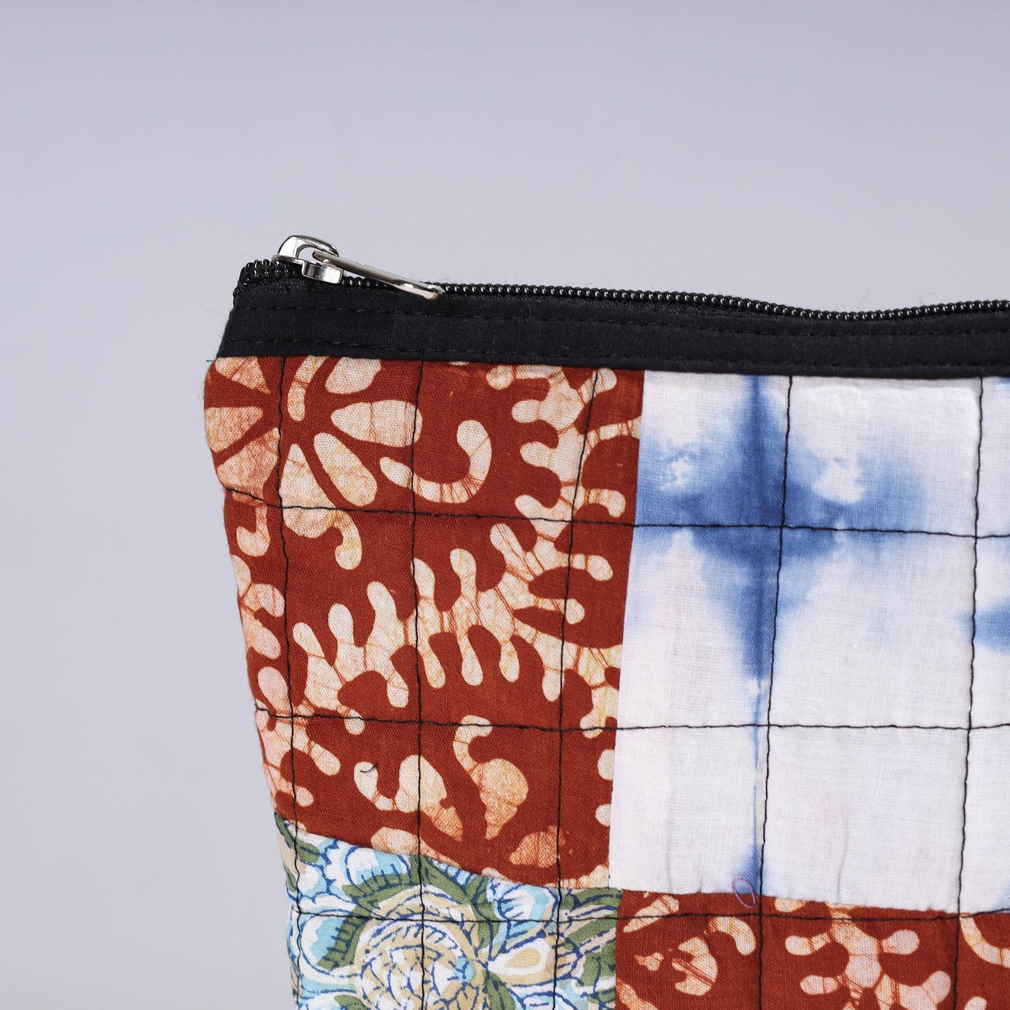 Handmade Cotton Fabric Quilted Patchwork Utility Pouch