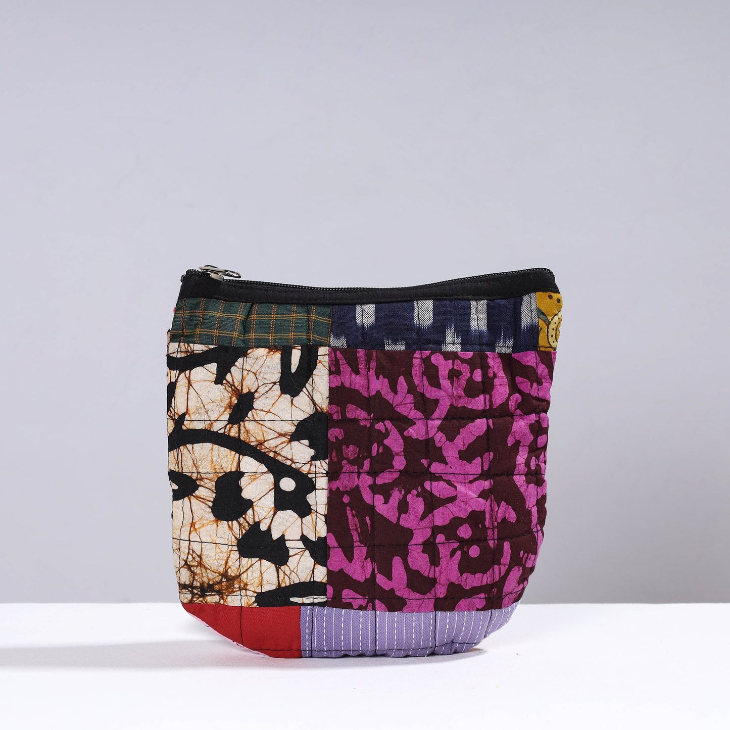 Handmade Cotton Fabric Quilted Patchwork Utility Pouch