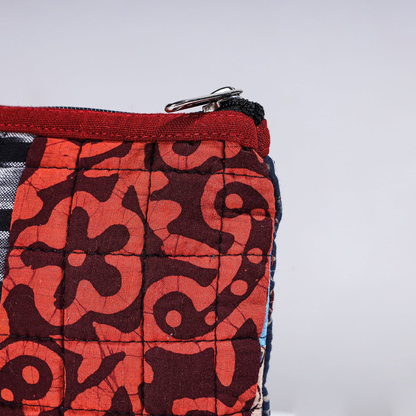Handmade Cotton Fabric Quilted Patchwork Utility Pouch