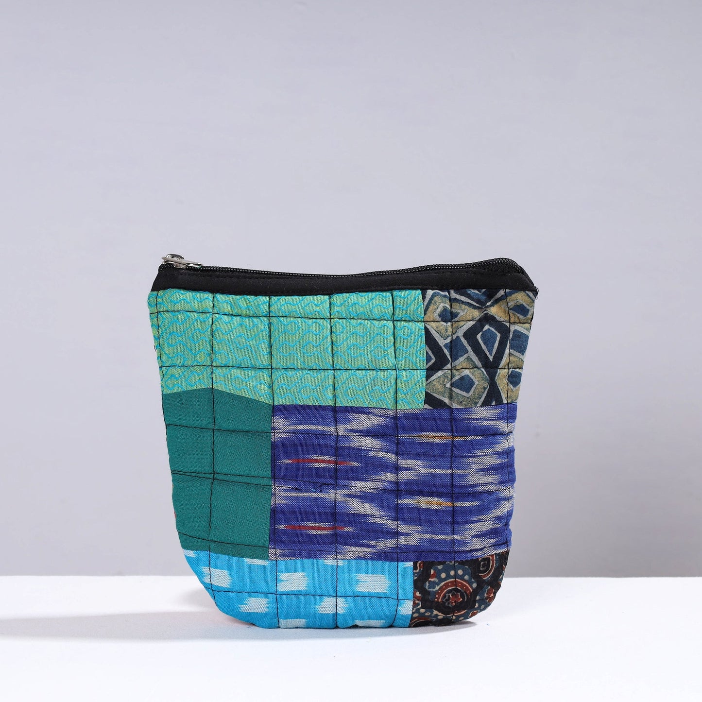 Handmade Cotton Fabric Quilted Patchwork Utility Pouch