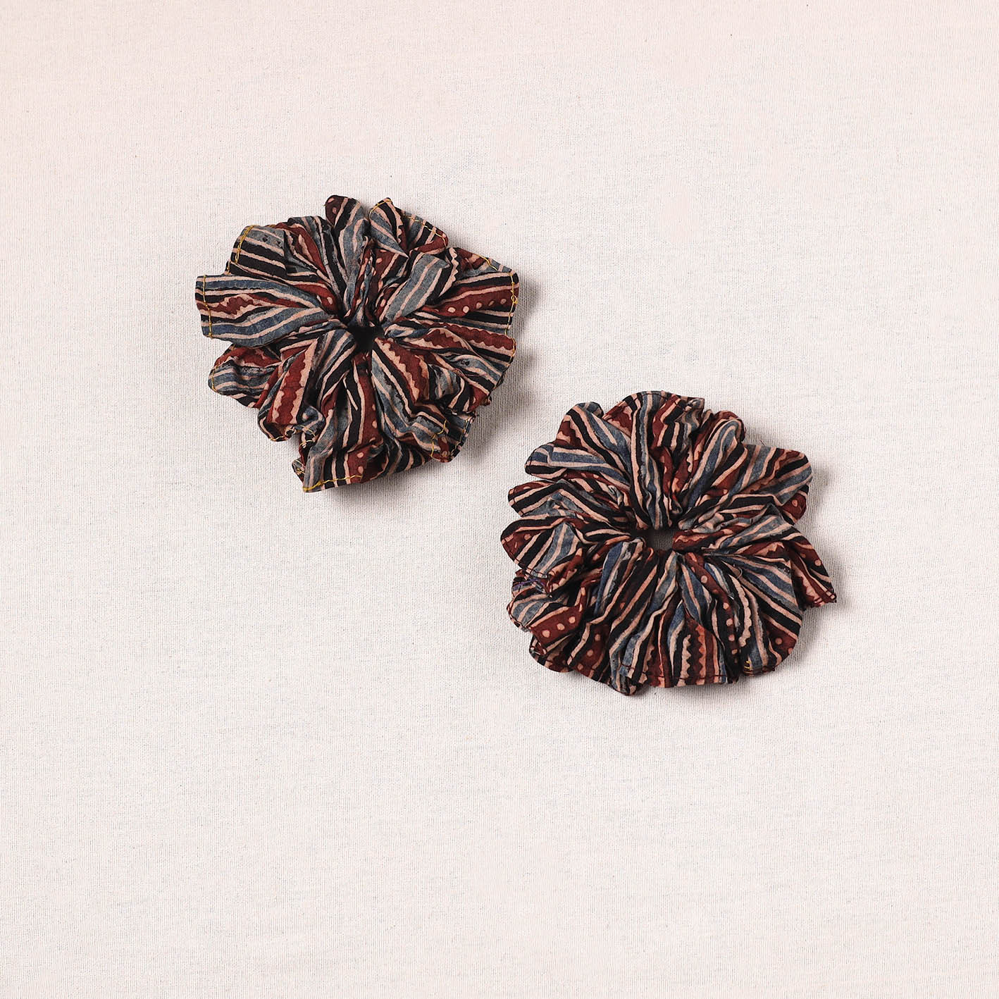 Multicolor - handmade cotton rubber bands/scrunchies (set