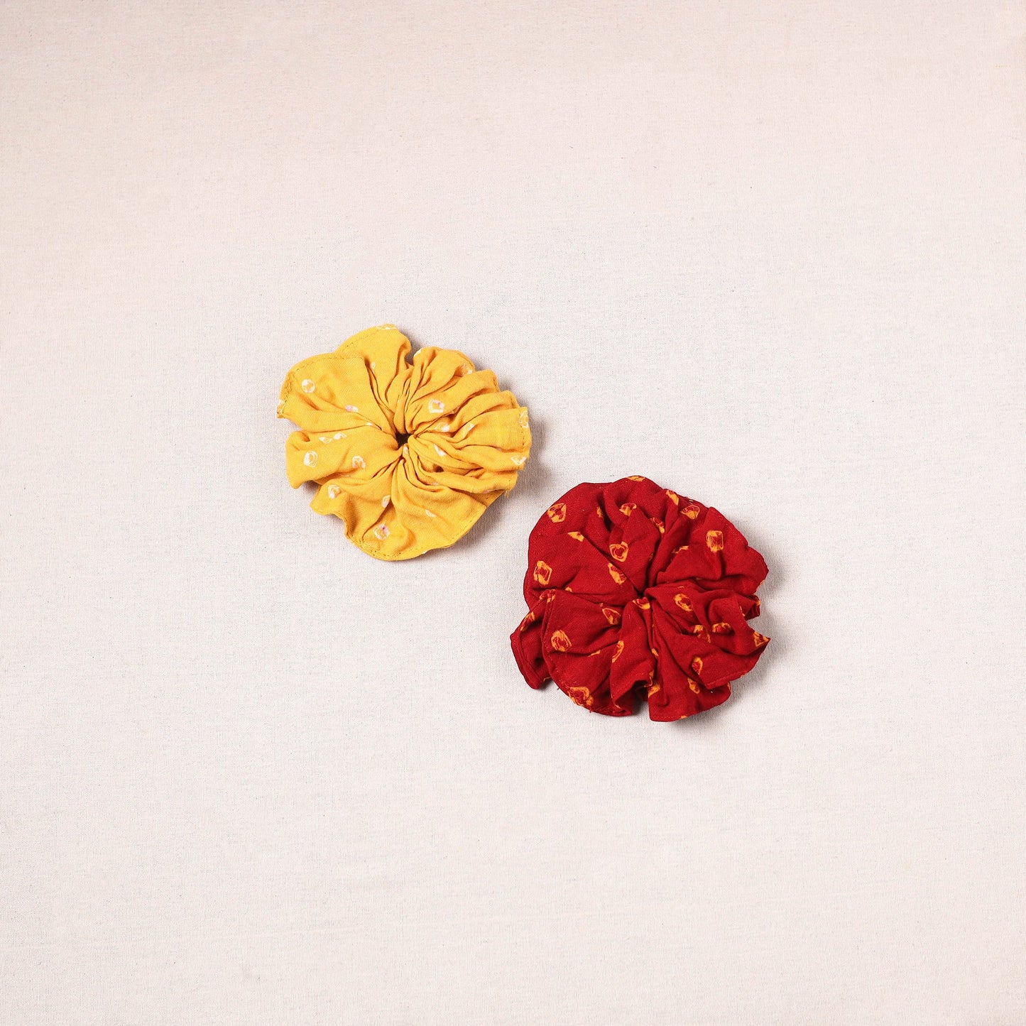 Multicolor - handmade cotton rubber bands/scrunchies (set