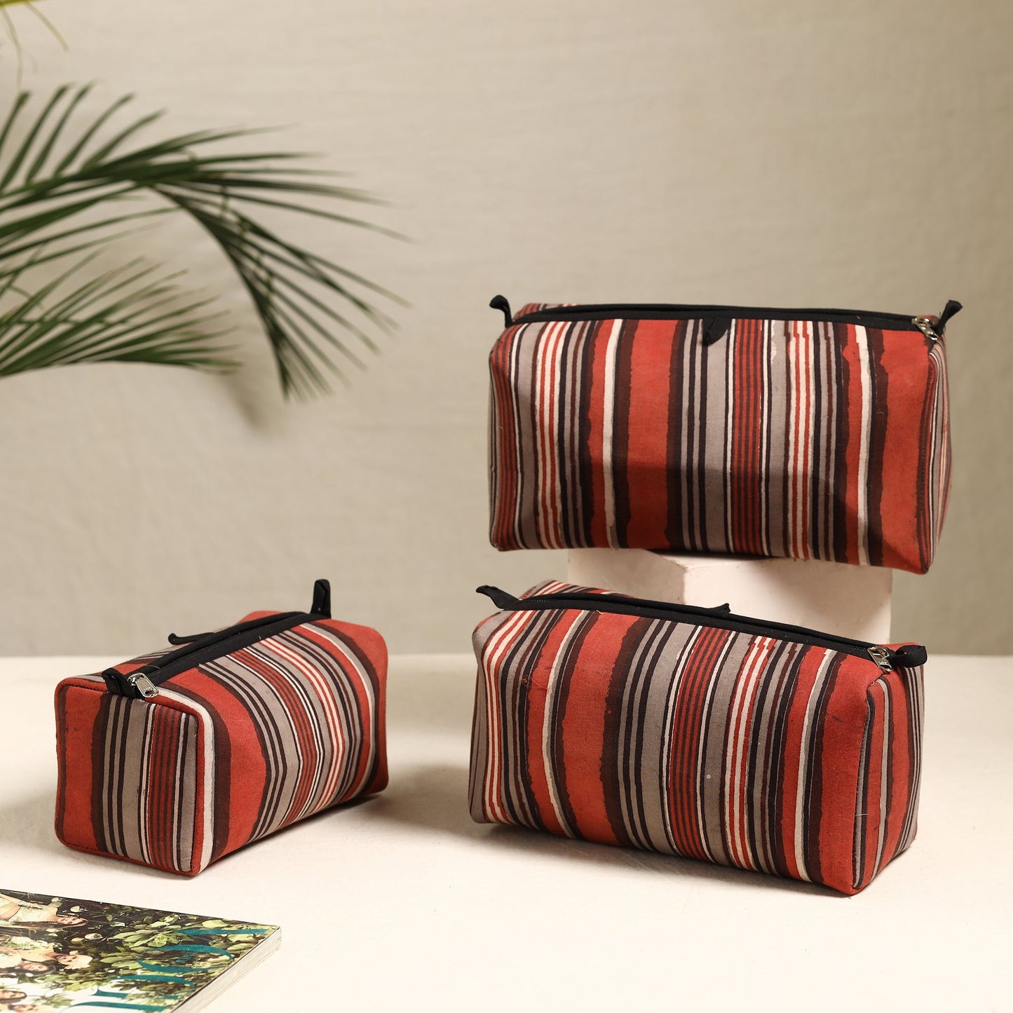 Handmade Cotton Toiletry Bags (Set of 3) 132