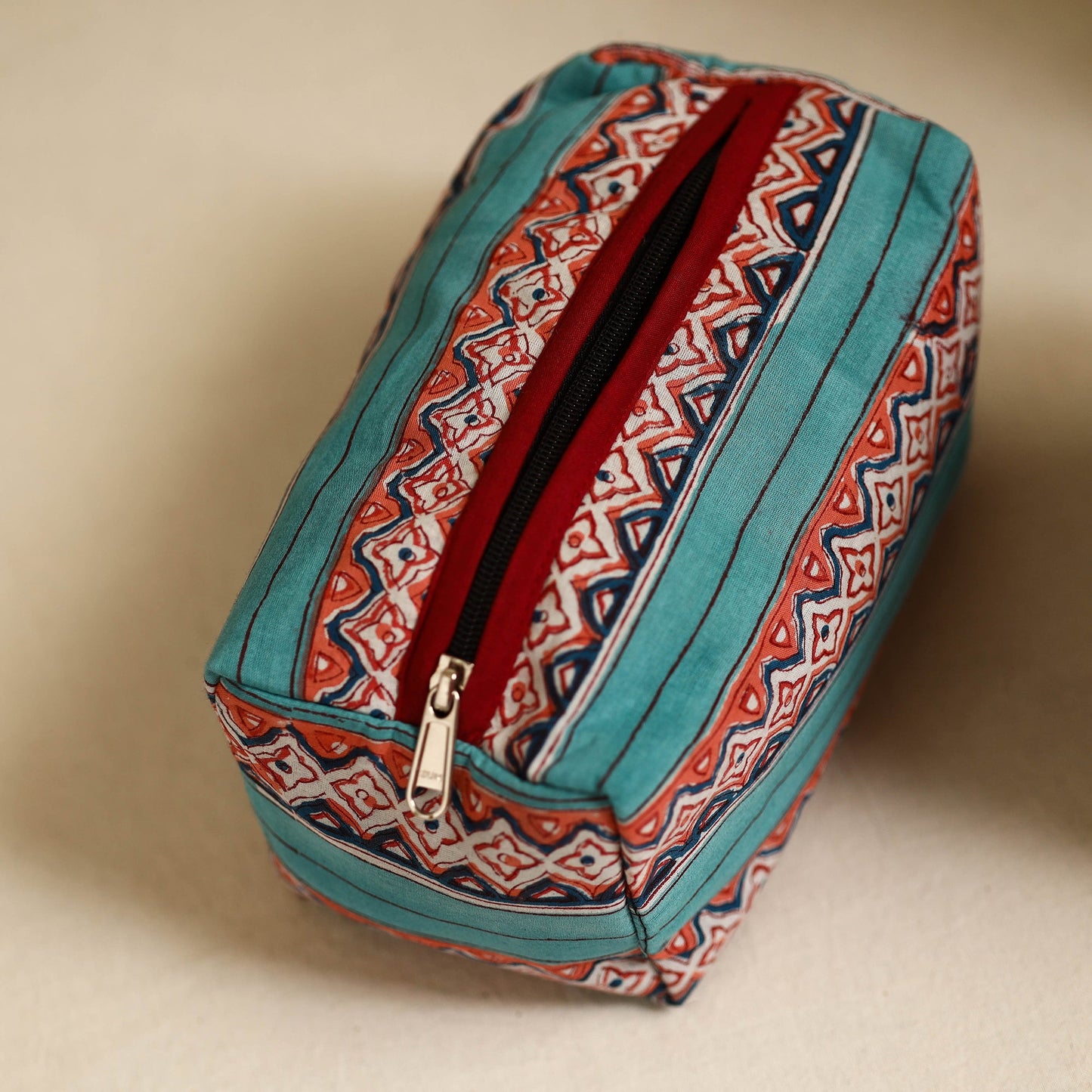 Multicolor Handmade Cotton Toiletry Bags (Set of 3)