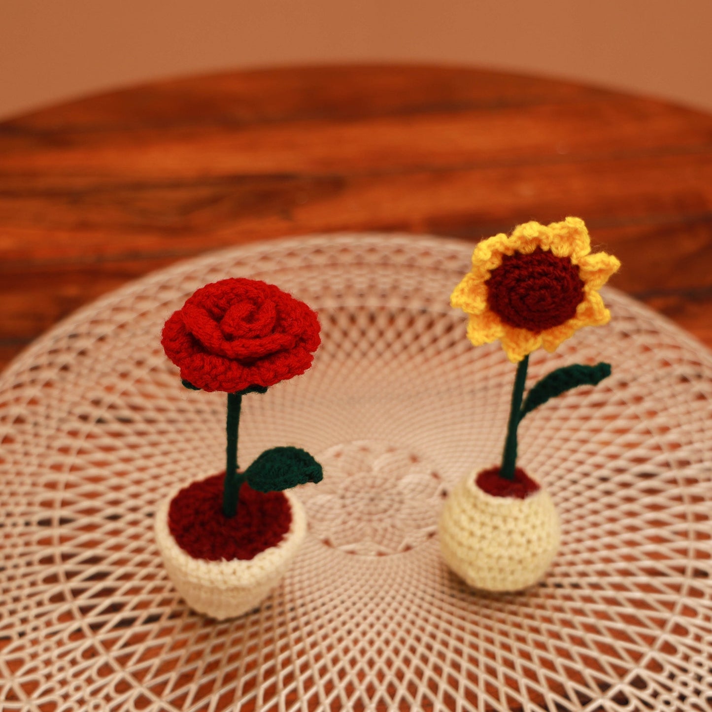 Handmade crochet flower pots (set of 2) 17 - handcrafted