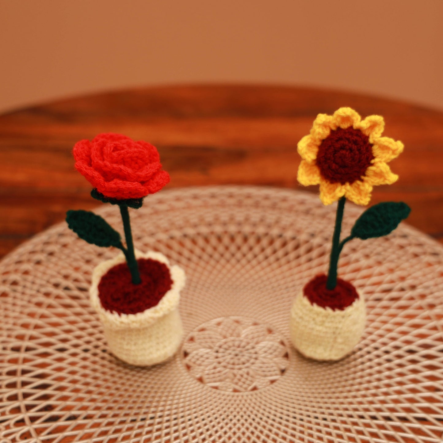 Handmade crochet flower pots (set of 2) 21 - handcrafted