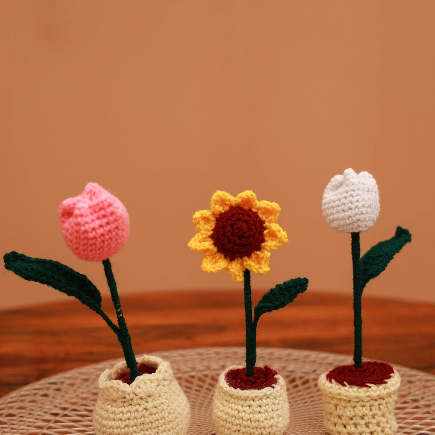 Handmade crochet flower pots (set of 3) 29 - handcrafted
