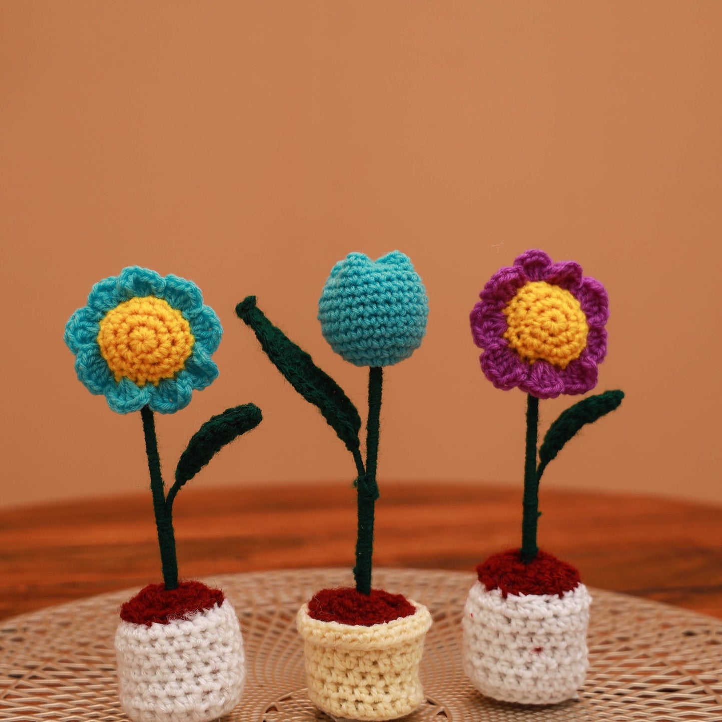 Handmade crochet flower pots (set of 3) 30 - handcrafted