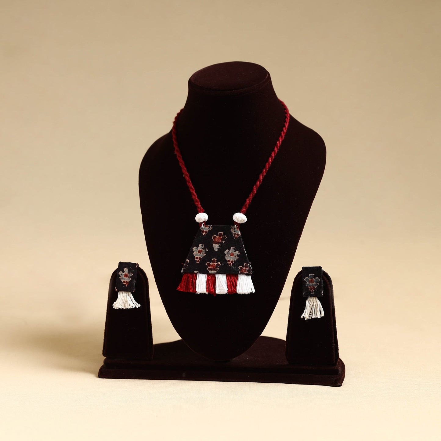 Multicolor - handmade fabart necklace set 15 - handcrafted