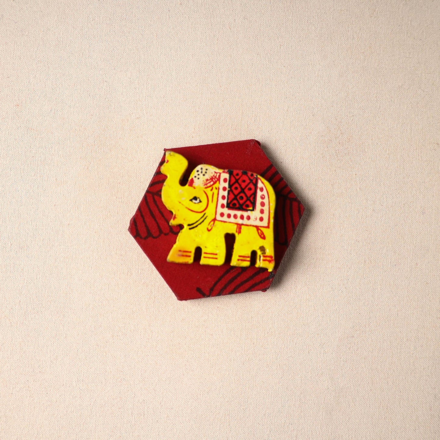 Multicolor - handmade fabart wooden magnet 51 - handcrafted