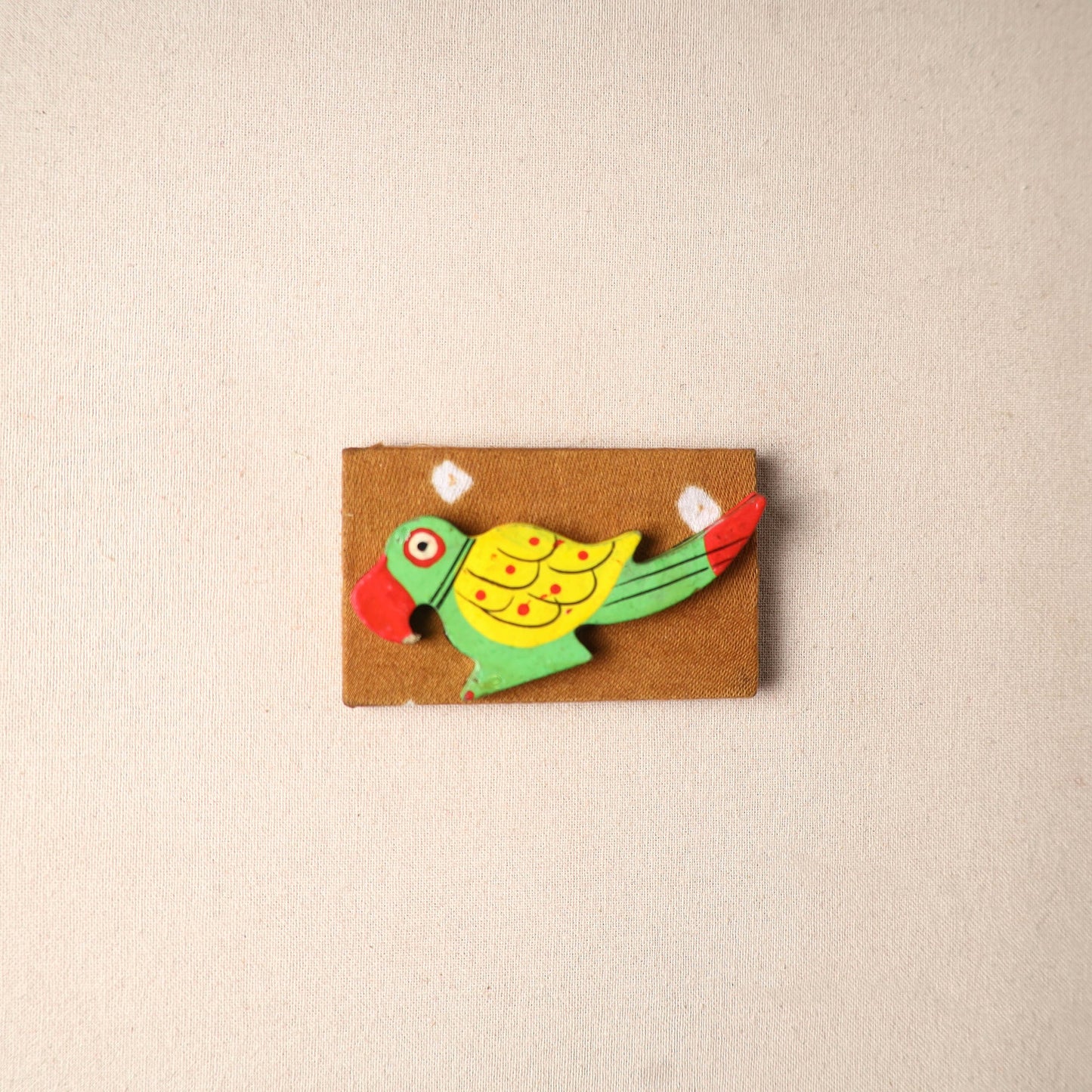 Multicolor - handmade fabart wooden magnet 68 - handcrafted