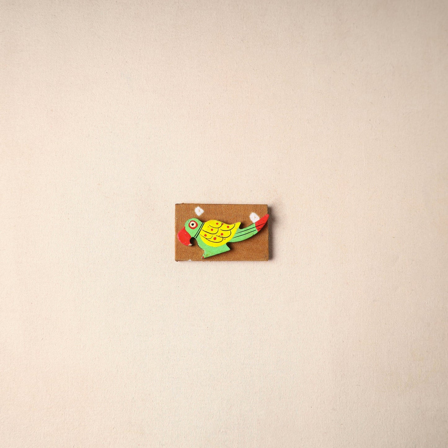 Multicolor - handmade fabart wooden magnet 68 - handcrafted