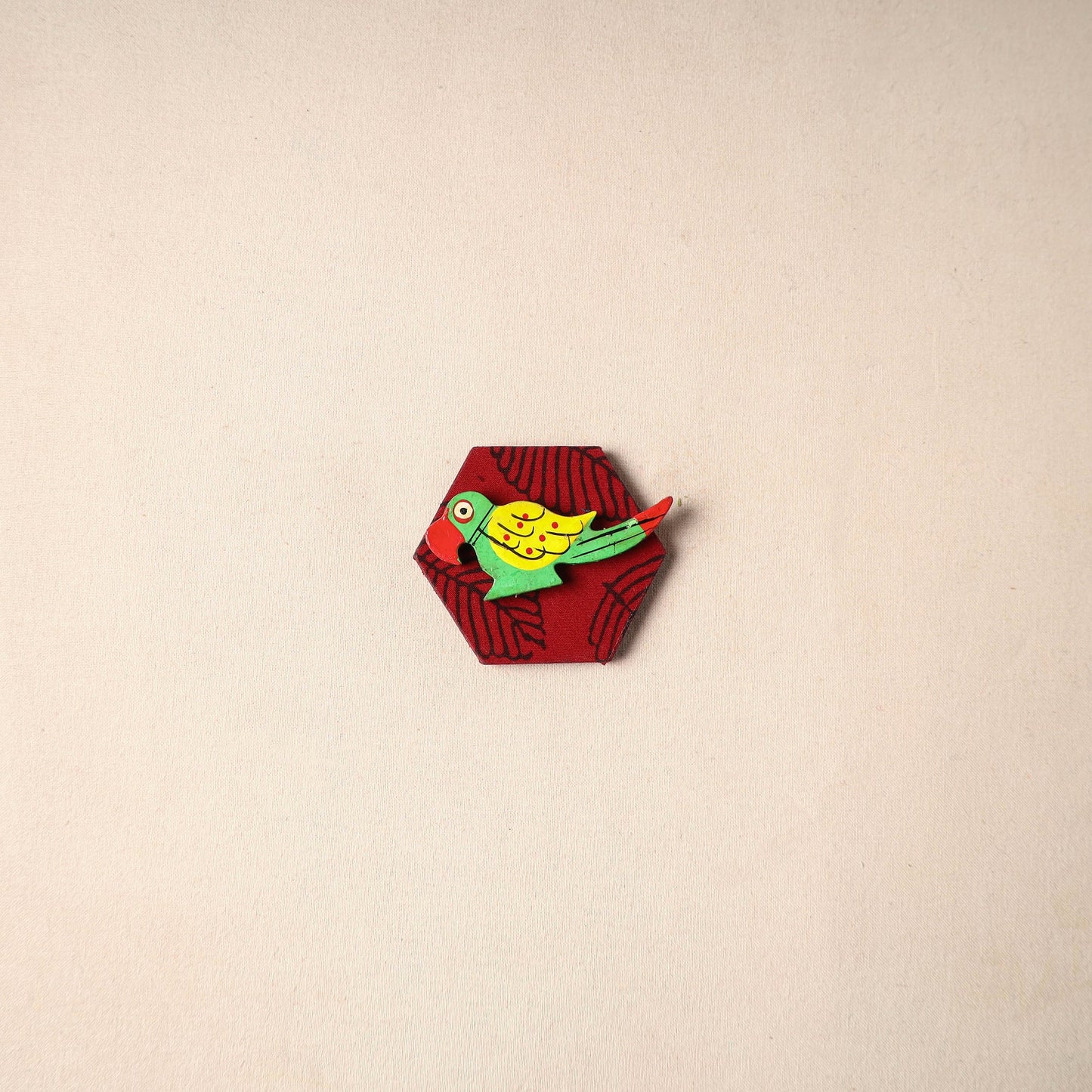 Multicolor - handmade fabart wooden magnet 72 - handcrafted